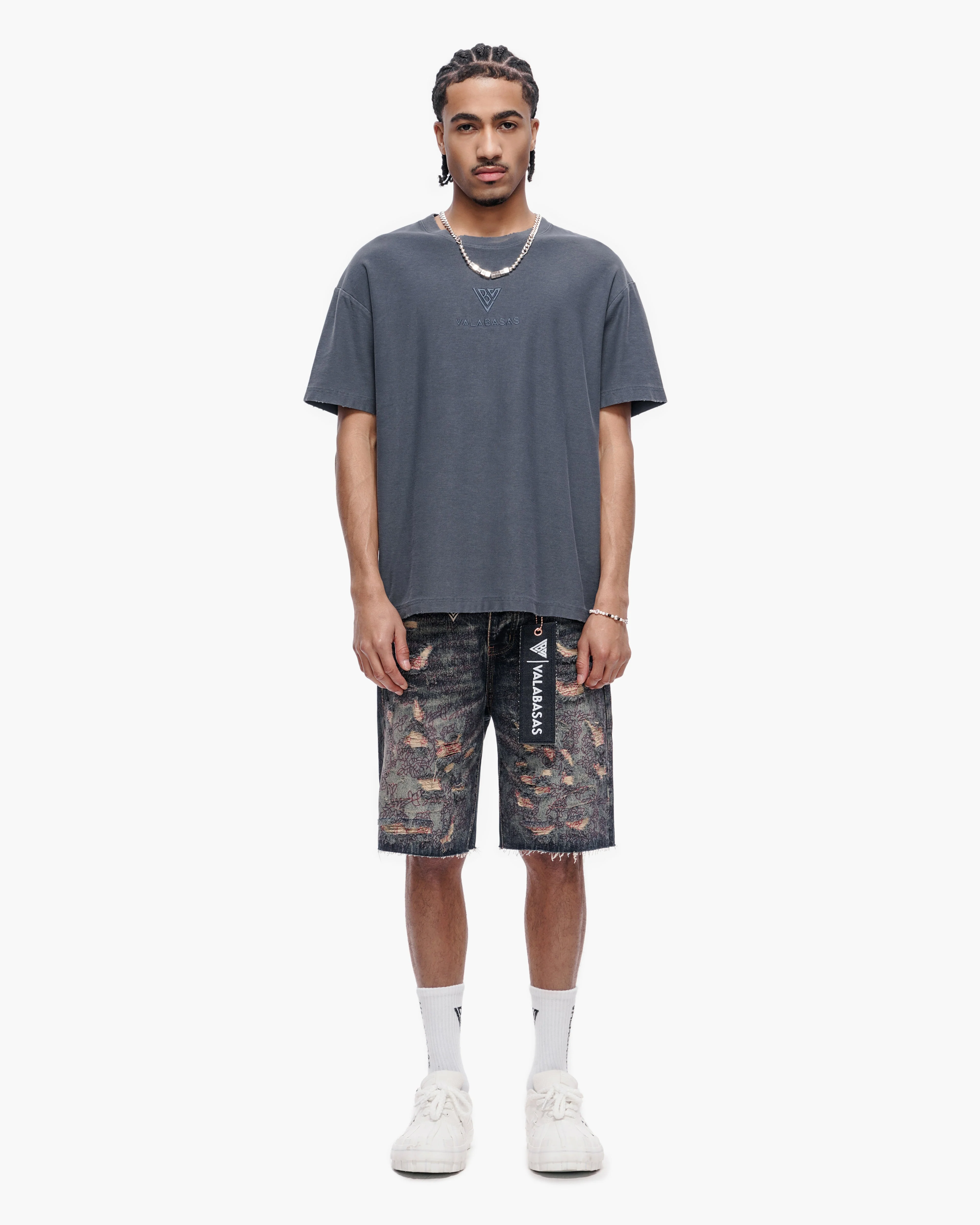 Valabasas Path Denim Shorts - Distressed - Image 11