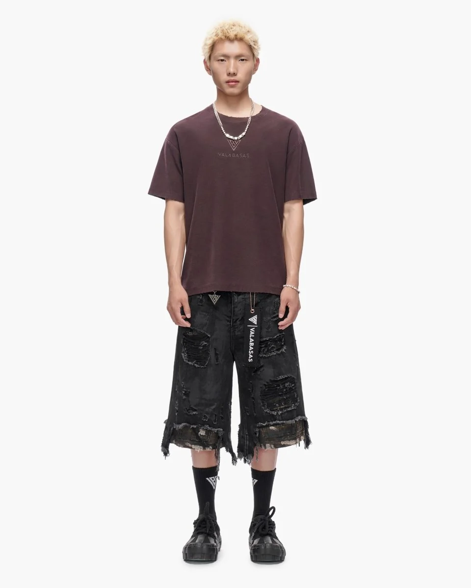 Valabasas Panel Shorts - Distressed Black Wash - Image 10