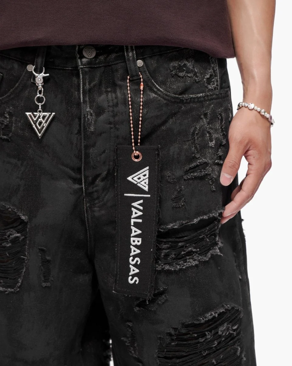Valabasas Panel Shorts - Distressed Black Wash - Image 3