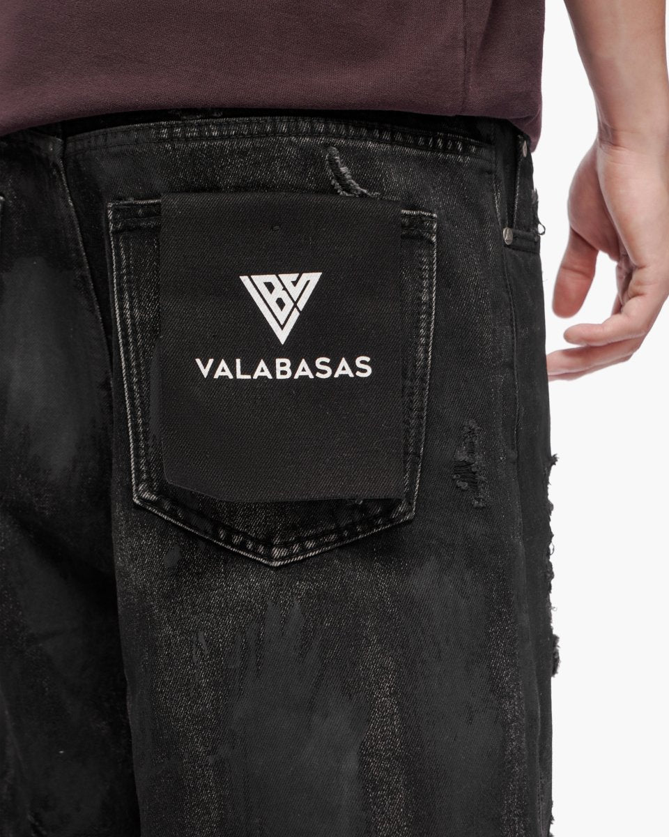 Valabasas Panel Shorts - Distressed Black Wash - Image 4