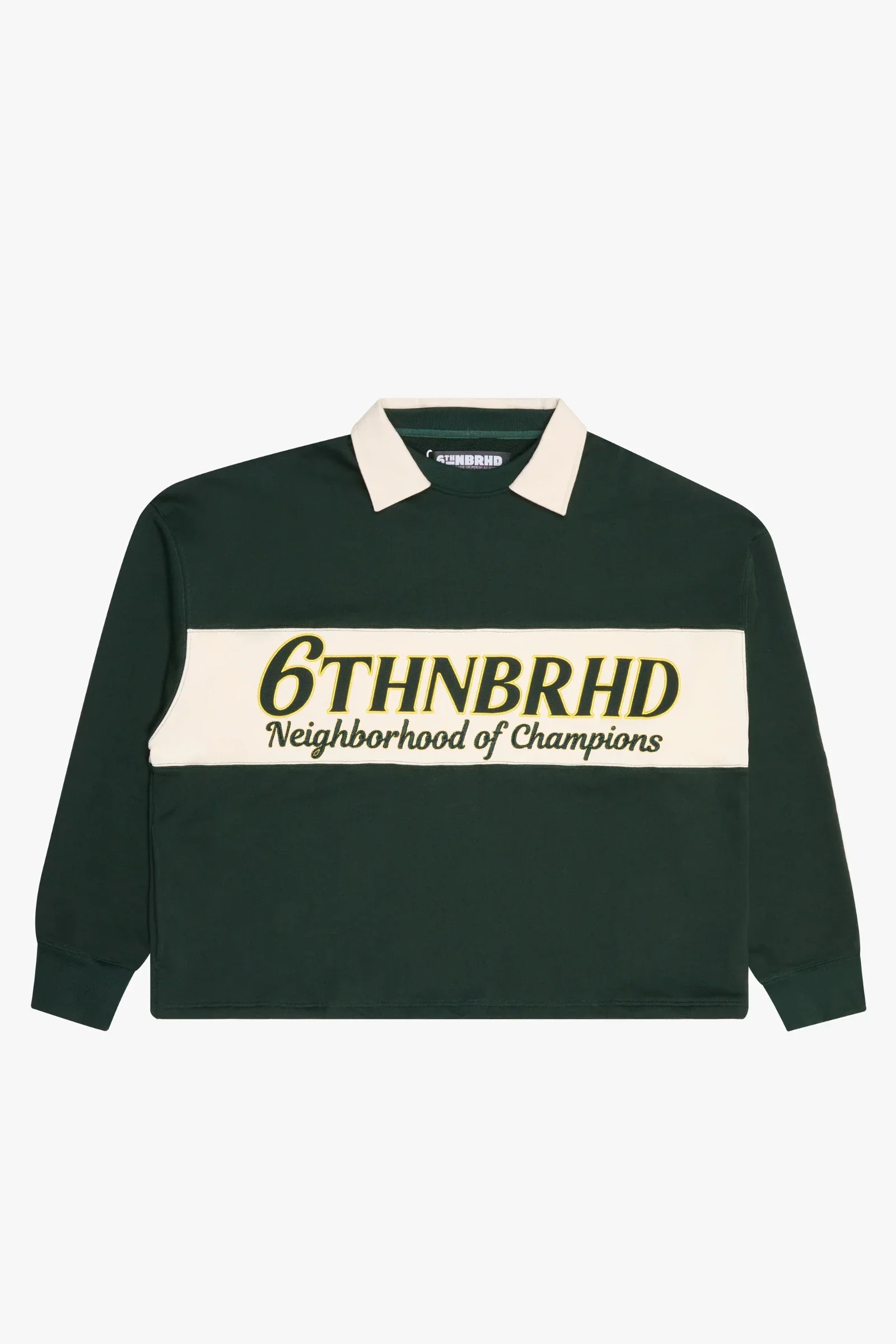 6Th Nbrhd Preppy Men's Sweatshirt Green - Image 2