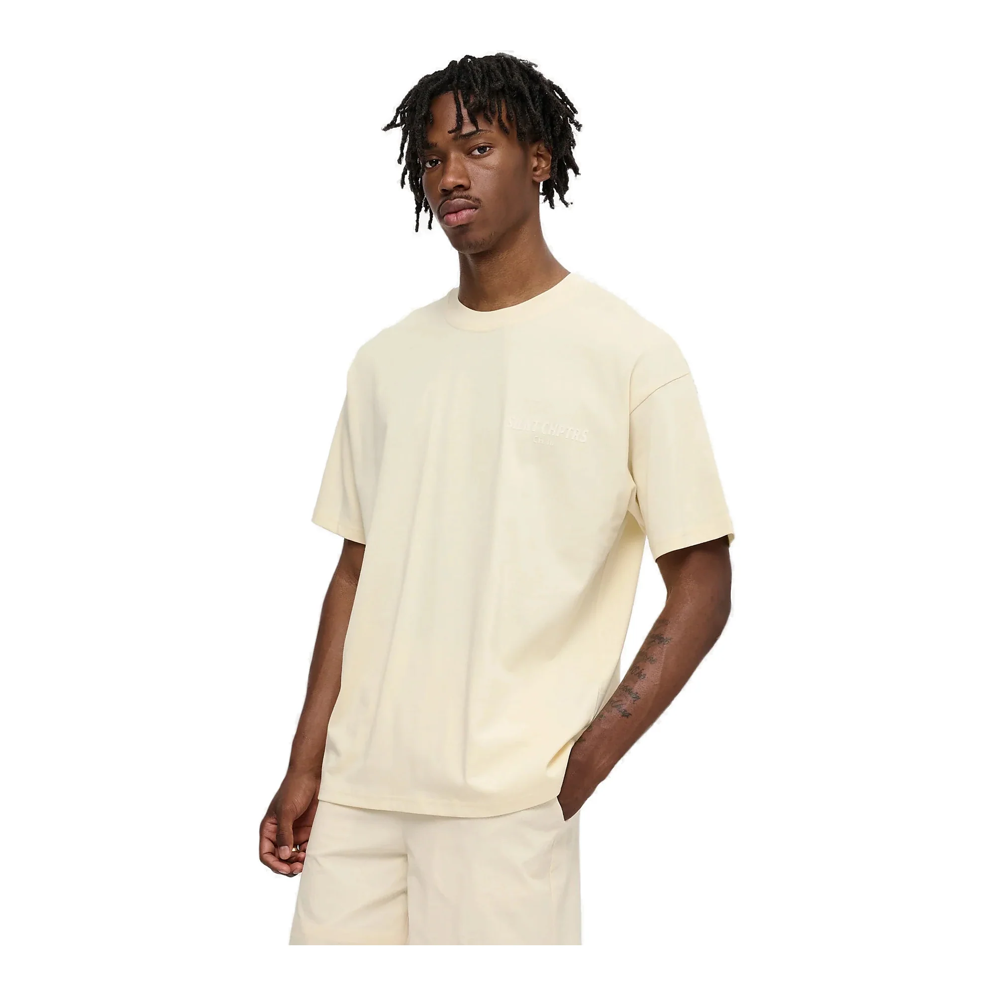 Silnt Chptrs Branding Tee - Relaxed Fit Cream