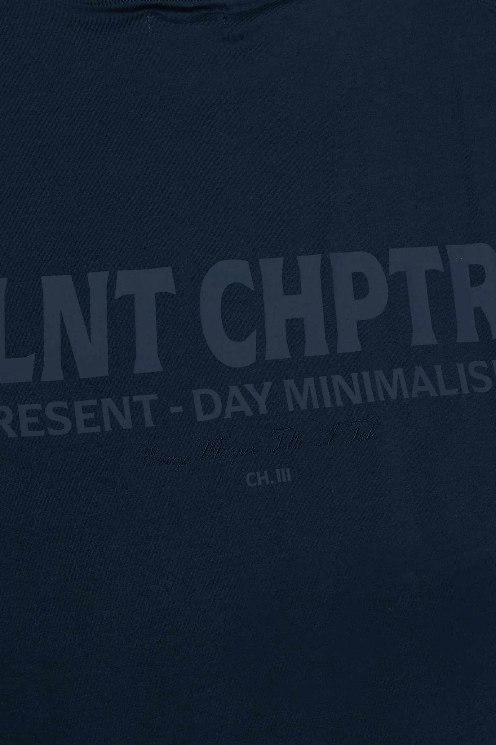 Silnt Chptrs Embossed Logo T-Shirt - Boxy Fit Navy - Image 6