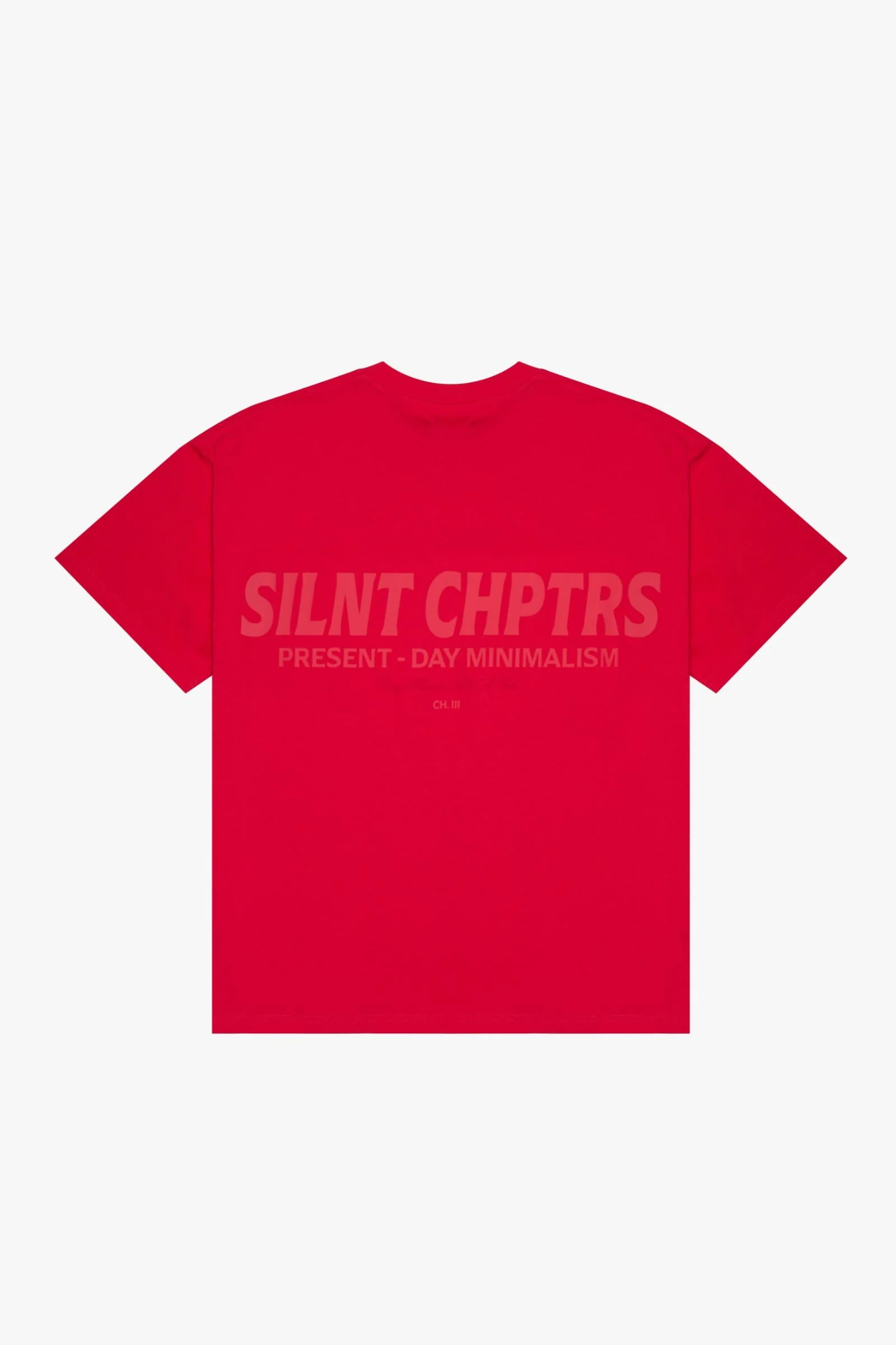 Silnt Chptrs Embossed Tee - Boxy Fit Red - Image 6