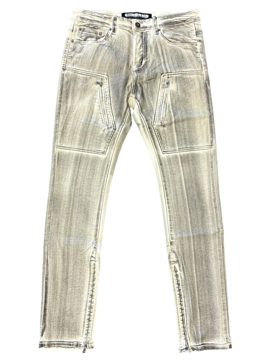 6th Nbrhd Stitch Jeans - Tapered Fit Light Grey - Image 2