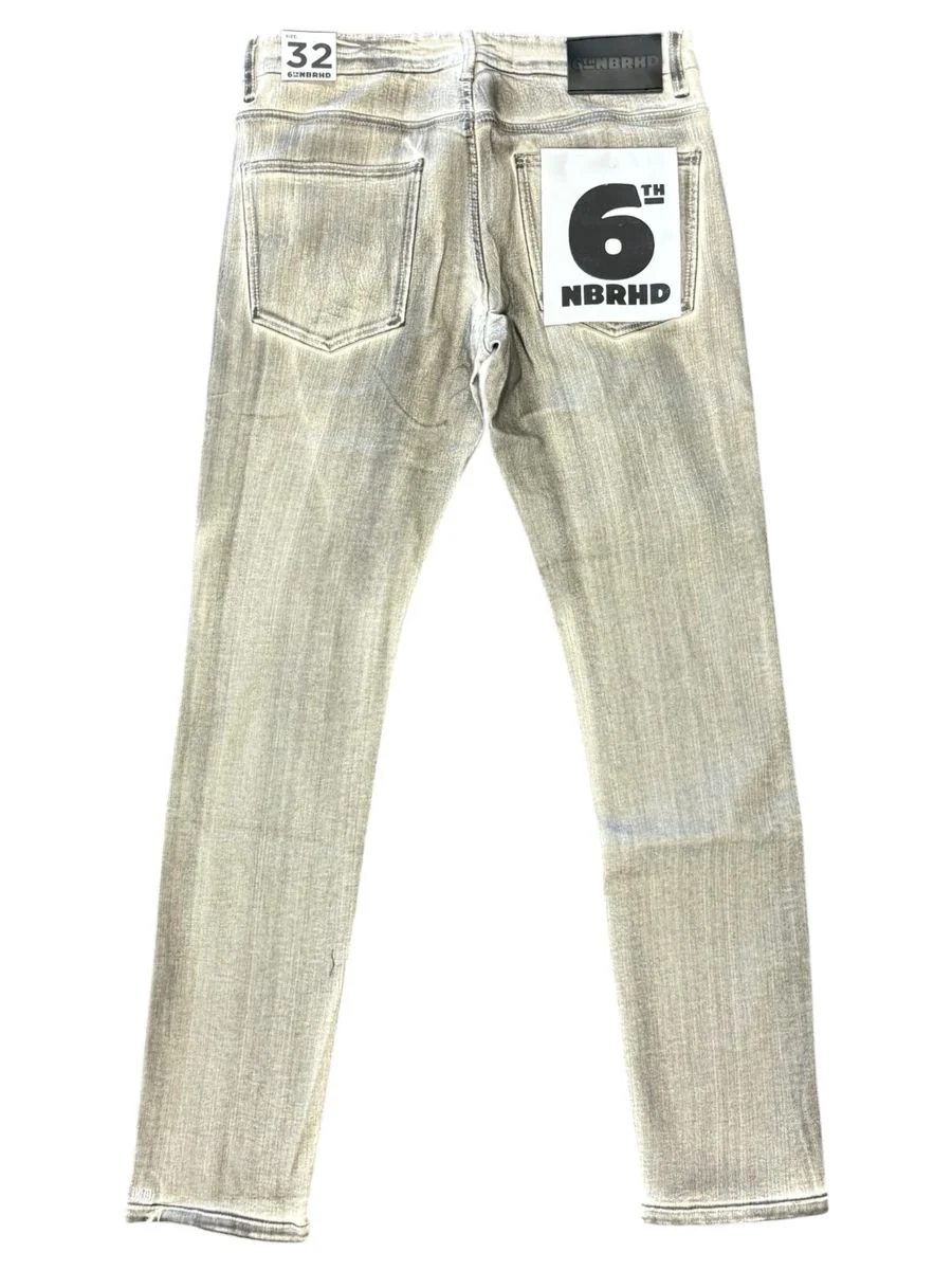6th Nbrhd Stitch Jeans - Tapered Fit Light Grey - Image 3