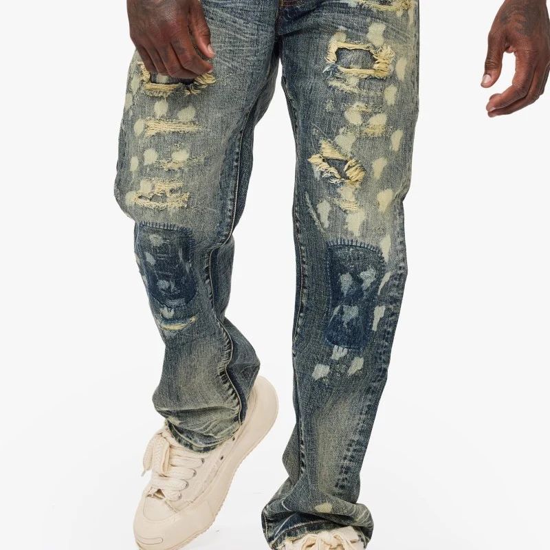 Valabasas Quail Jeans - Patchwork Dark Vintage Washed
