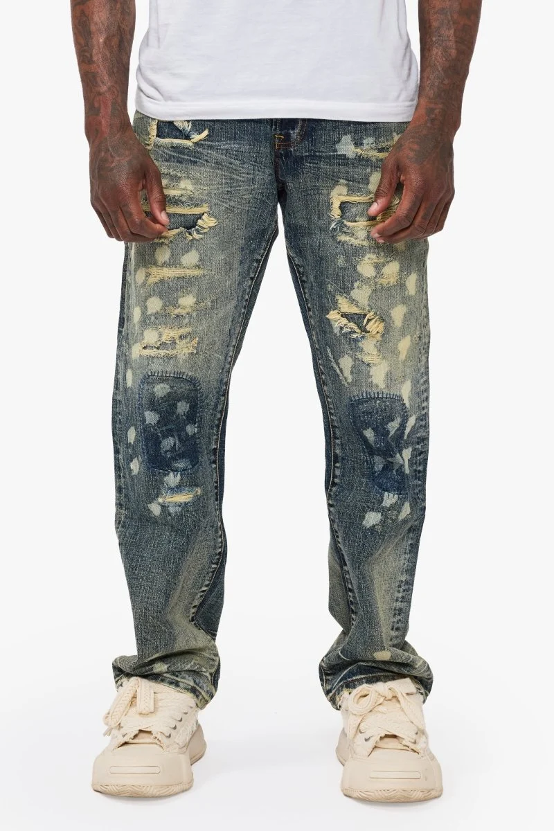 Valabasas Quail Jeans - Patchwork Dark Vintage Washed - Image 4