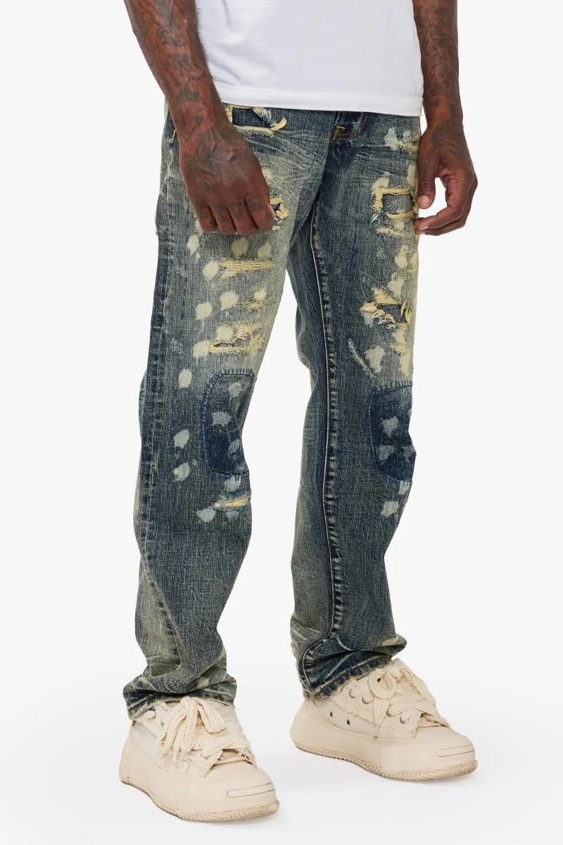 Valabasas Quail Jeans - Patchwork Dark Vintage Washed - Image 6
