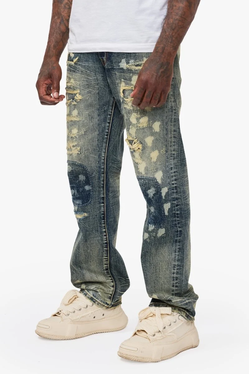 Valabasas Quail Jeans - Patchwork Dark Vintage Washed - Image 7