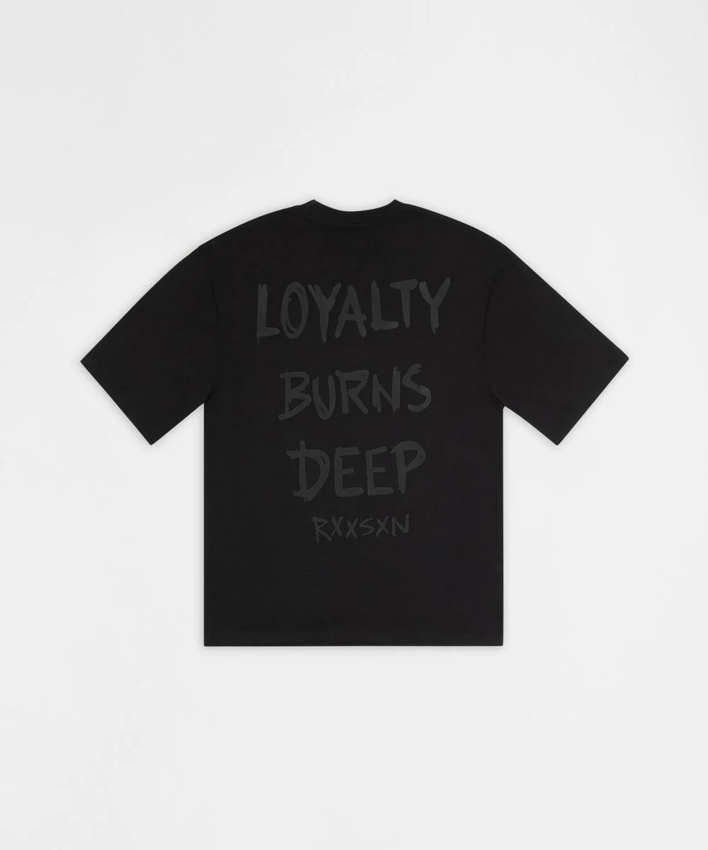 Reason Brand Flame Tee - Rhinestone Graphic Black - Image 3
