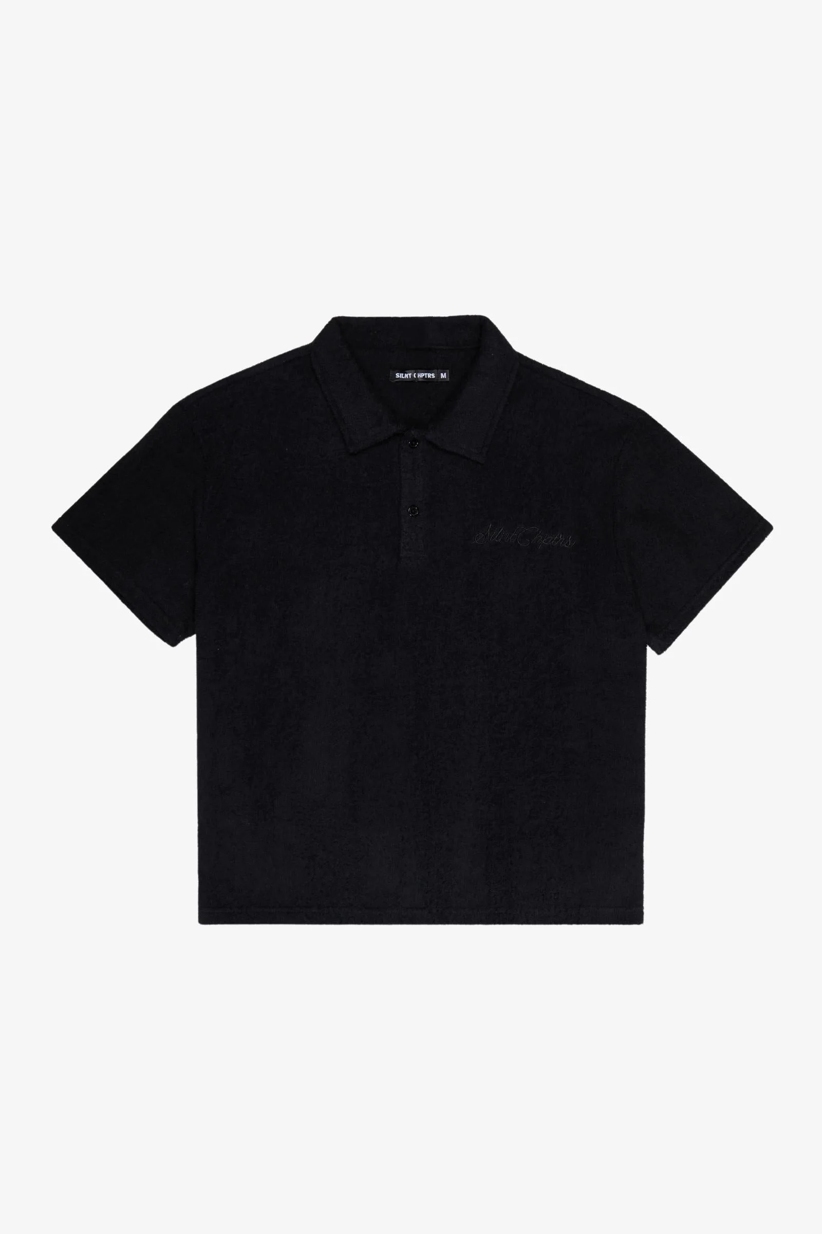 Silnt Chptrs Relevant Polo Shirt - Terry Cloth Black - Image 3