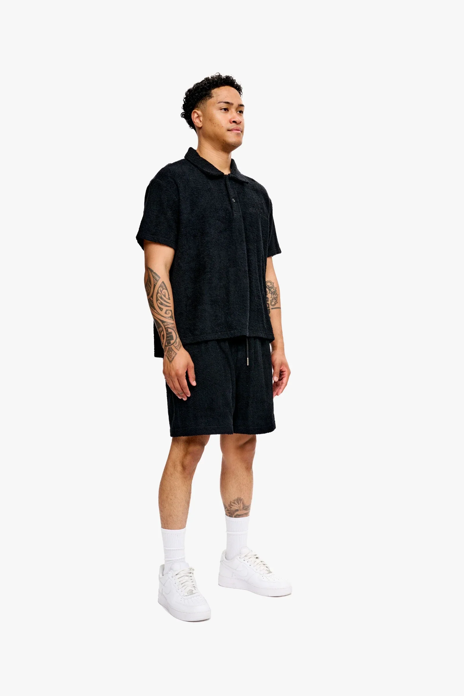 Silnt Chptrs Relevant Polo Shirt - Terry Cloth Black - Image 9