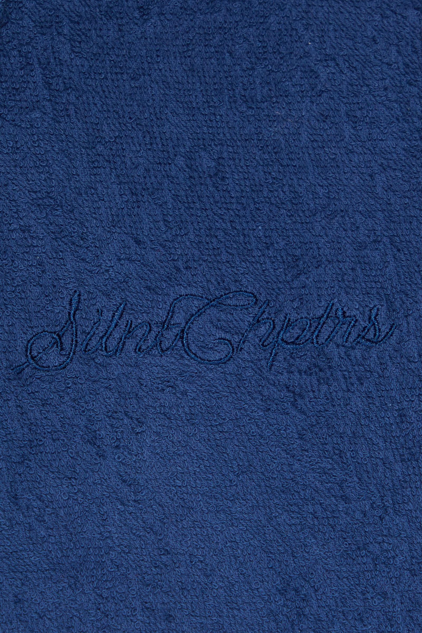 Silnt Chptrs Embroidered Polo Shirt - Cropped Navy - Image 4