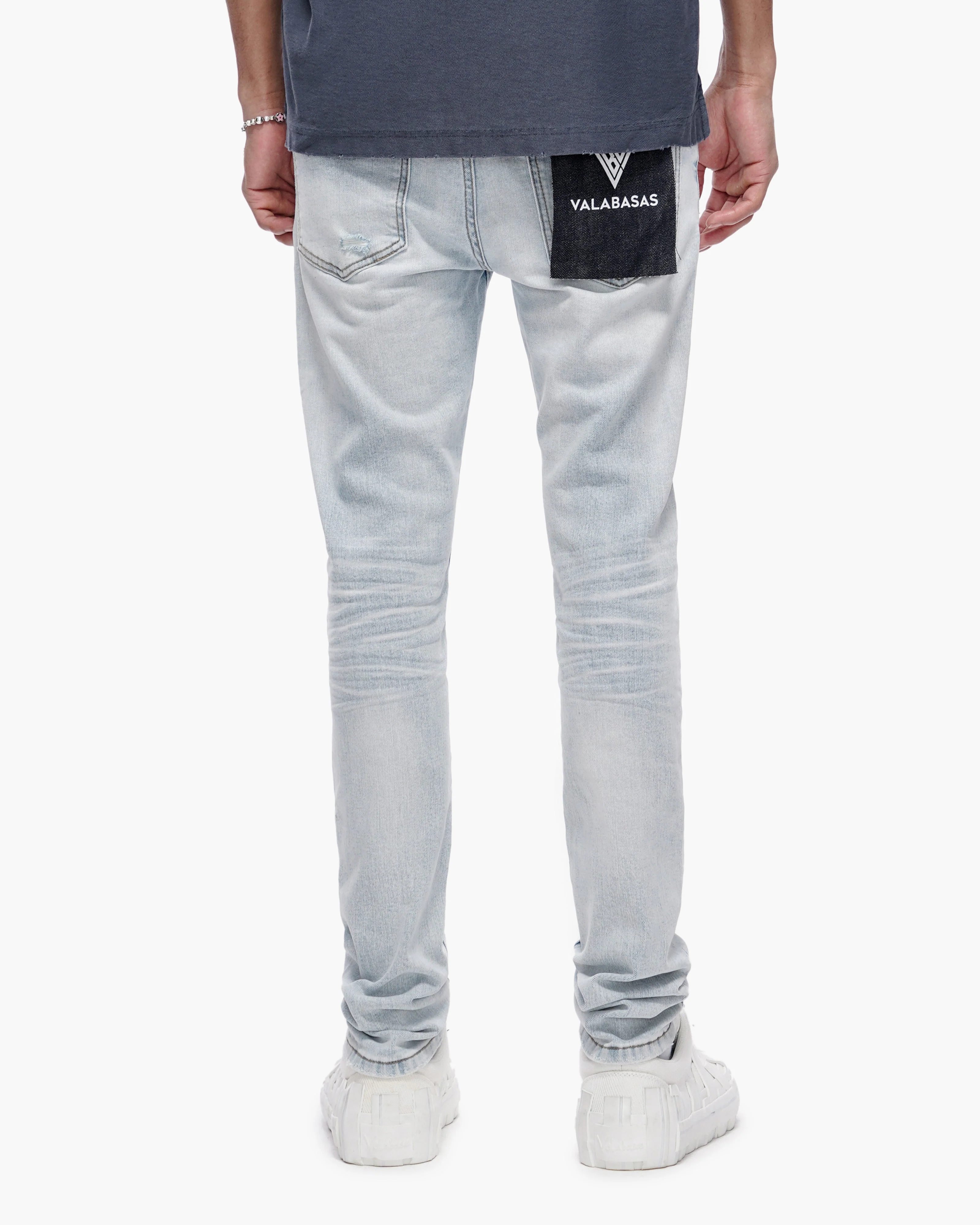 Valabasas Distressed Skinny Jeans - Stretch Denim - Image 7