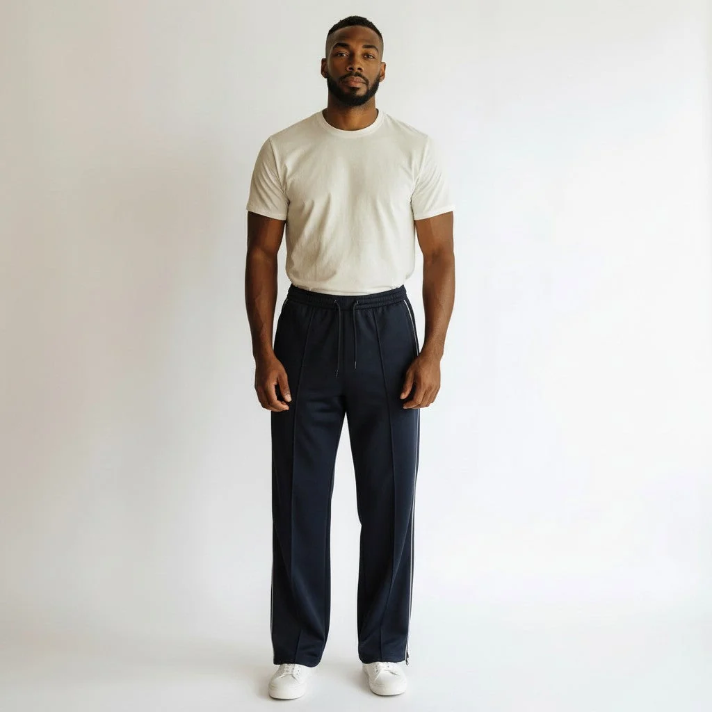 6th Nbrhd Piping Track Pants - Relaxed Fit Black - Image 3