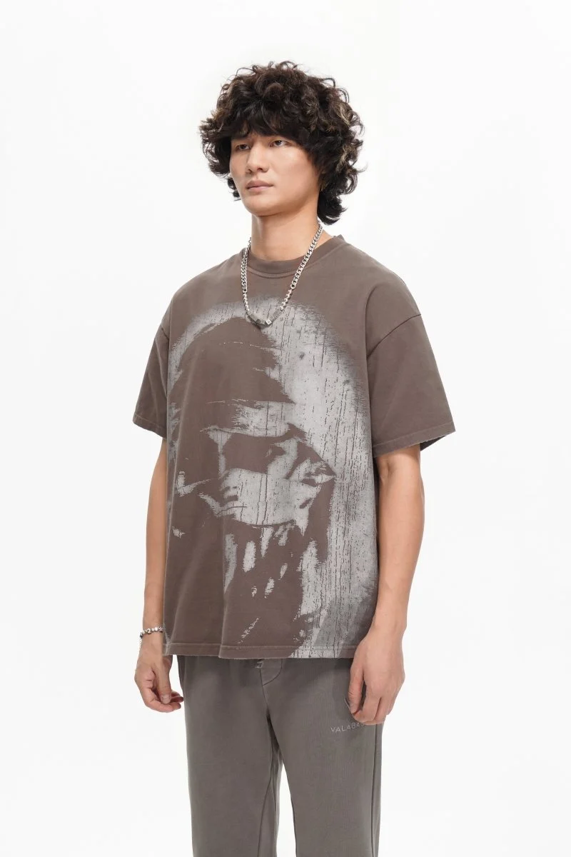 Valabasas Resistance Tee Men's T-Shirt - Solid Color Brown - Image 3