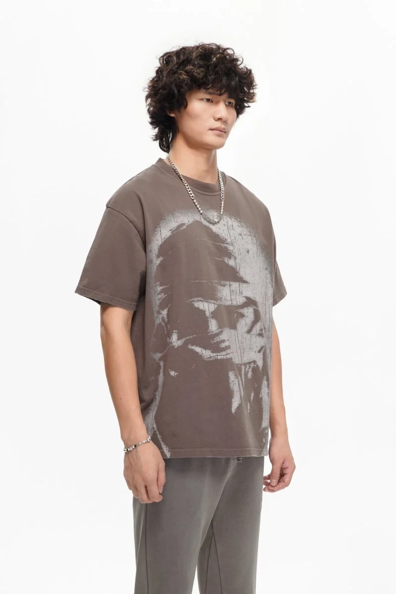 Valabasas Resistance Tee Men's T-Shirt - Solid Color Brown - Image 4