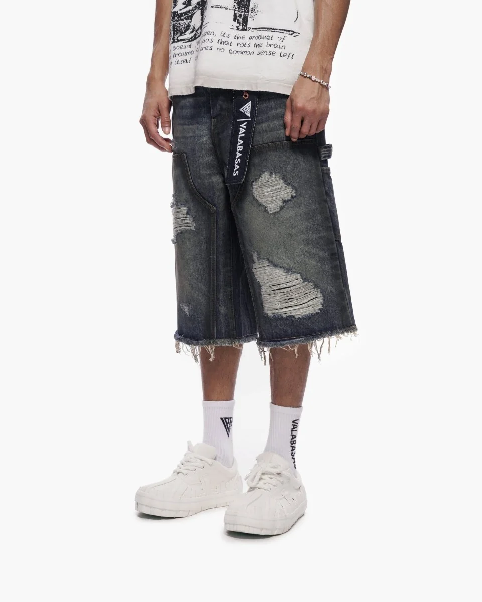 Valabasas Revolt Jorts - Distressed Denim - Image 3