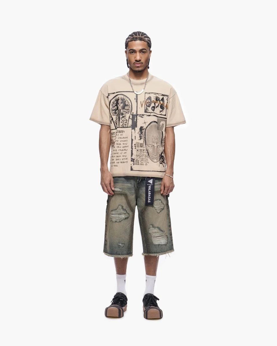 Valabasas Revolt Dirty Vintage Washed Jorts - Distressed Denim - Image 9