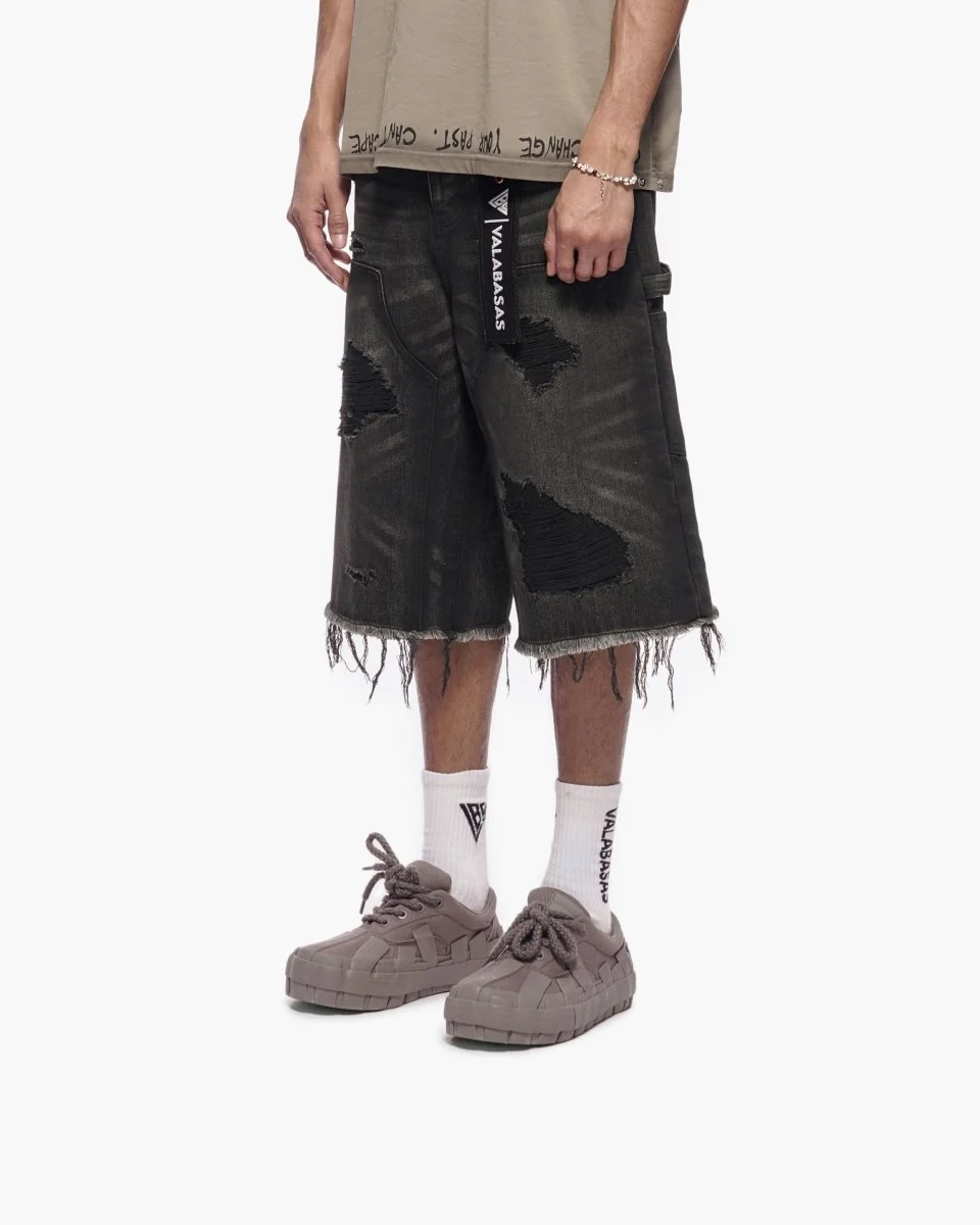 Valabasas Torn Shorts - Distressed Denim - Image 10