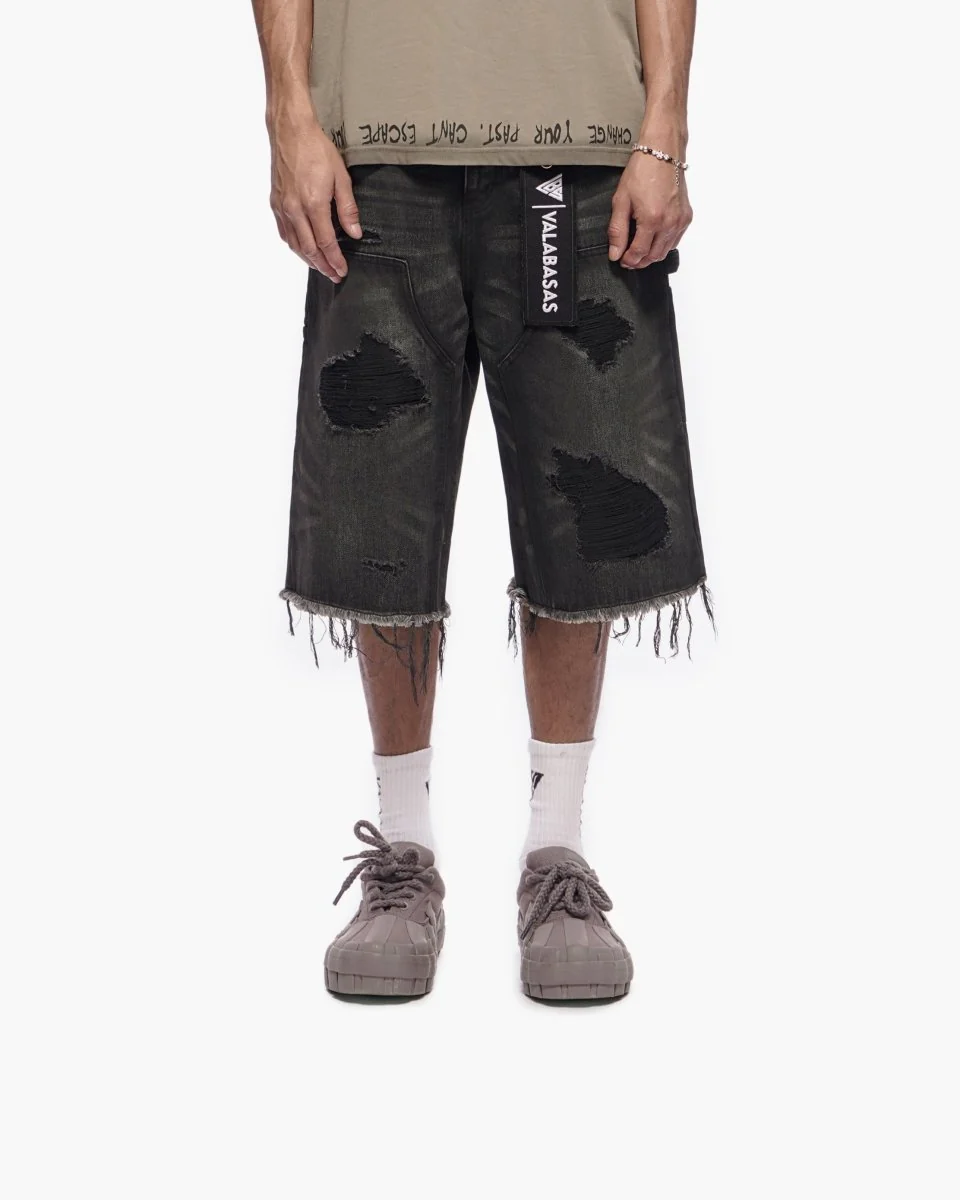 Valabasas Torn Shorts - Distressed Denim - Image 11