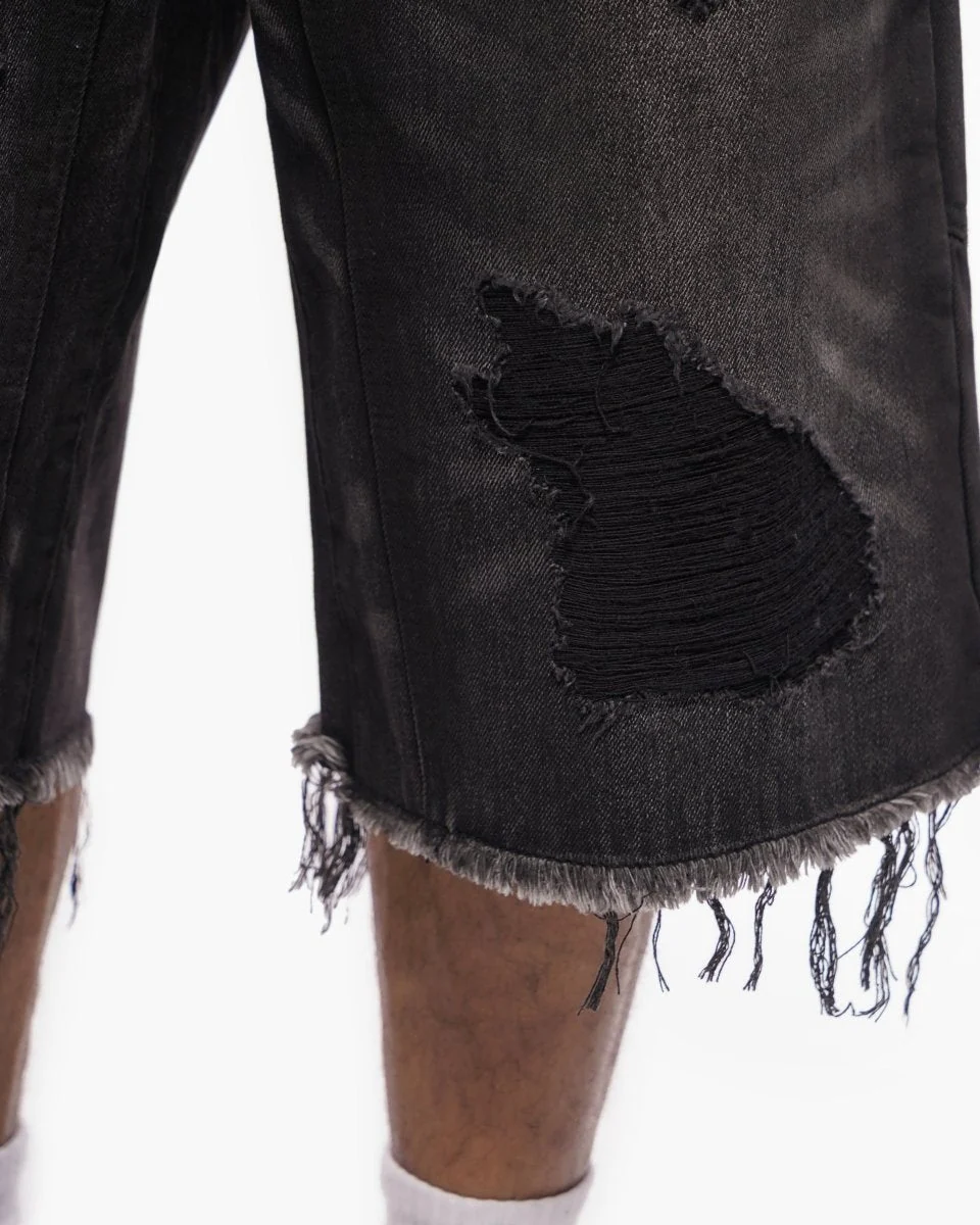 Valabasas Torn Shorts - Distressed Denim - Image 4