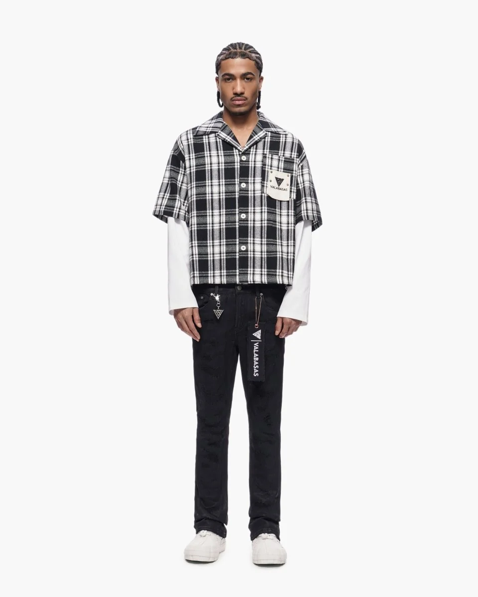 Valabasas Crest Plaid Shirt - Chest Pocket Black - Image 10