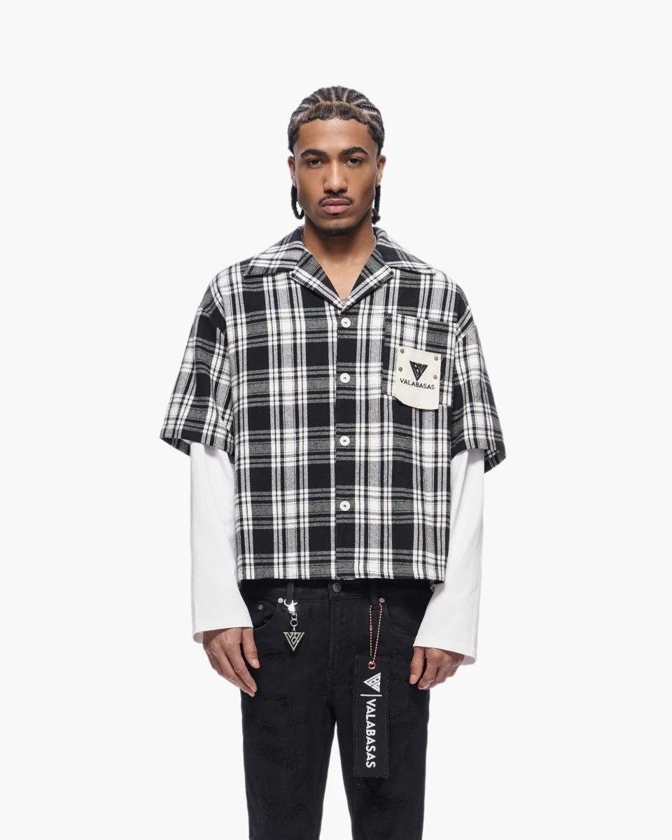 Valabasas Crest Plaid Shirt - Chest Pocket Black - Image 11