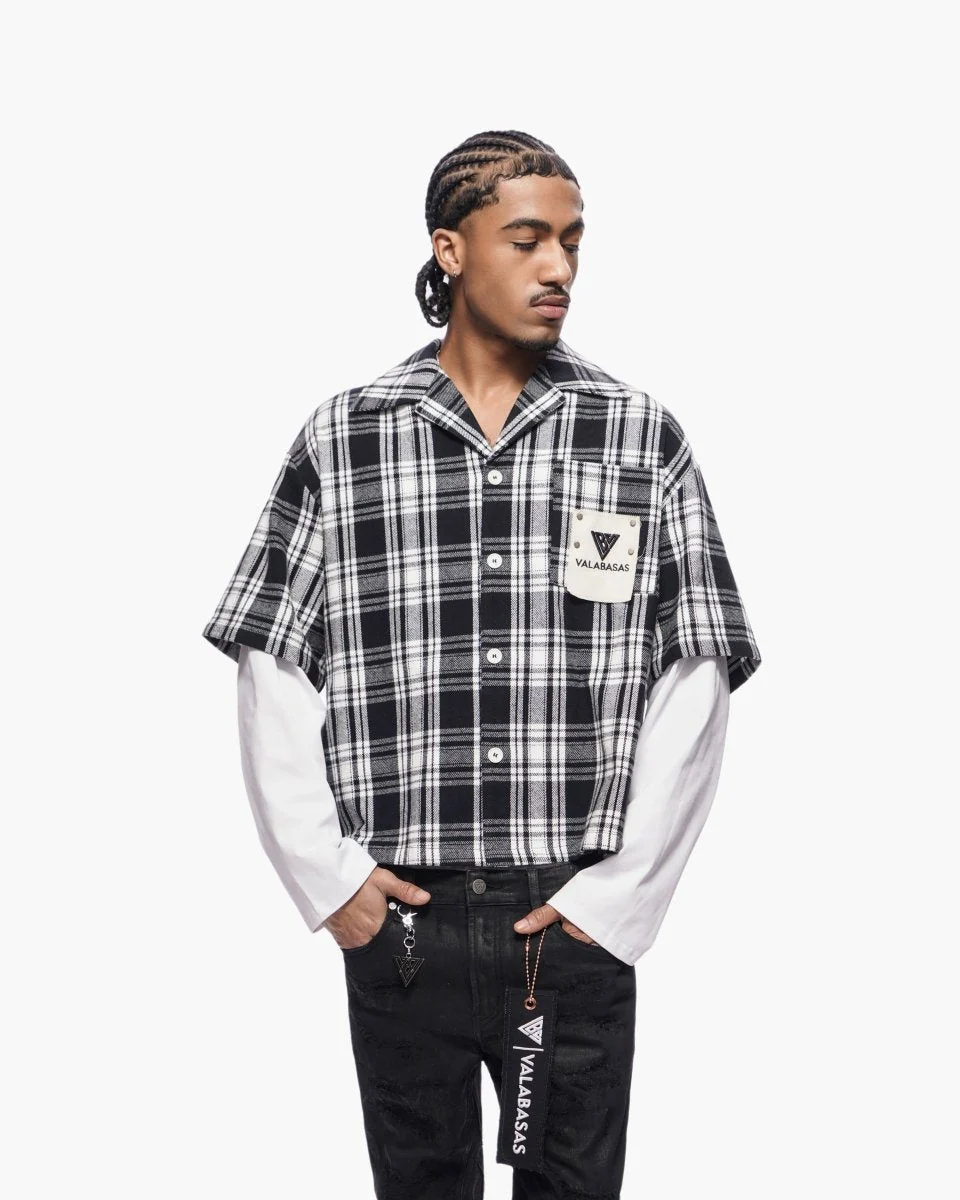 Valabasas Crest Plaid Shirt - Chest Pocket Black - Image 4