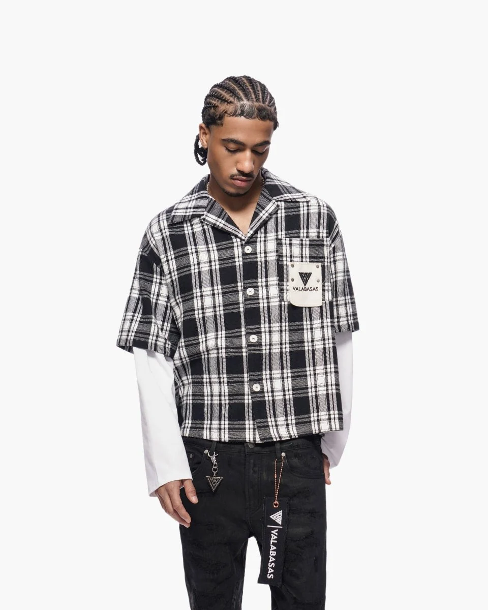 Valabasas Crest Plaid Shirt - Chest Pocket Black - Image 5