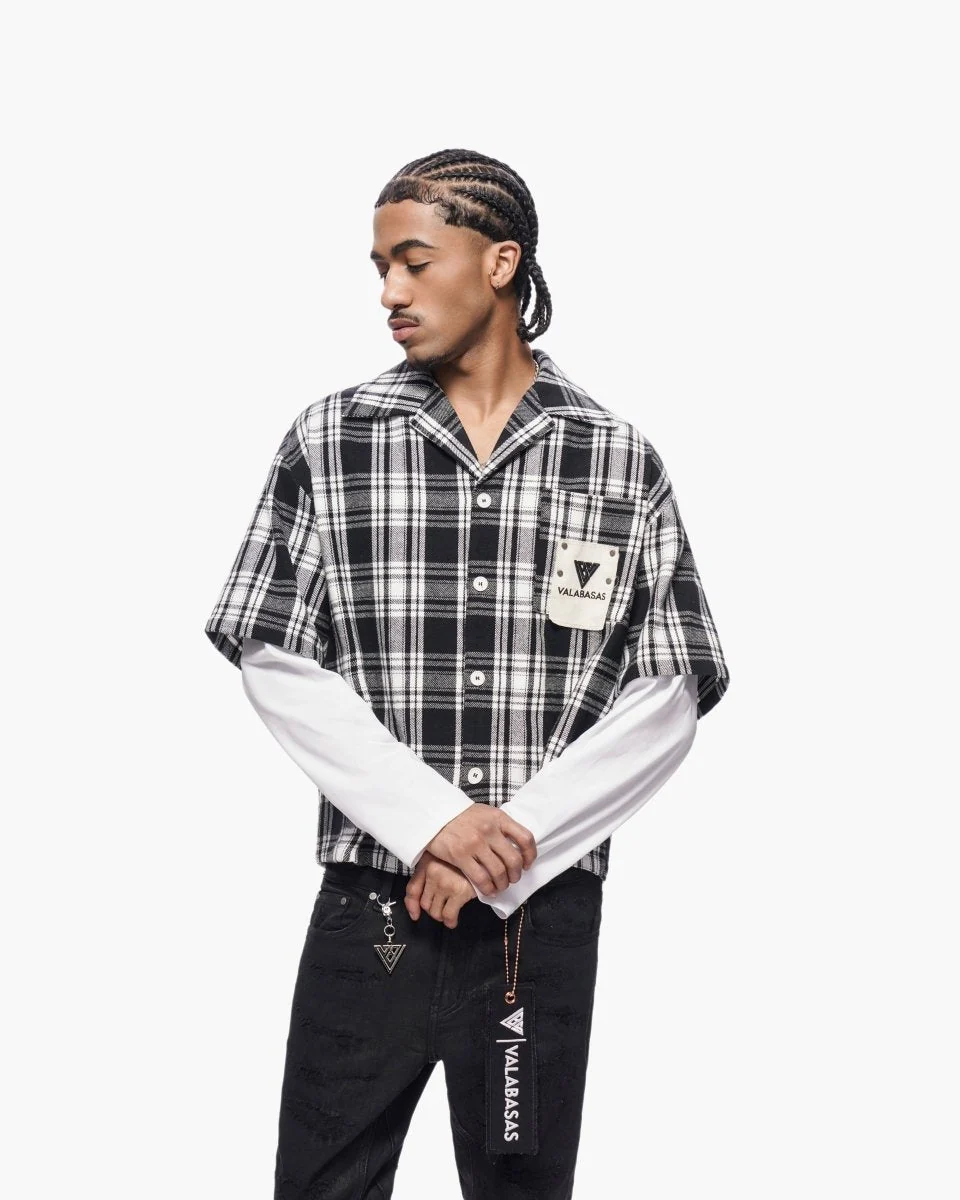 Valabasas Crest Plaid Shirt - Chest Pocket Black - Image 6