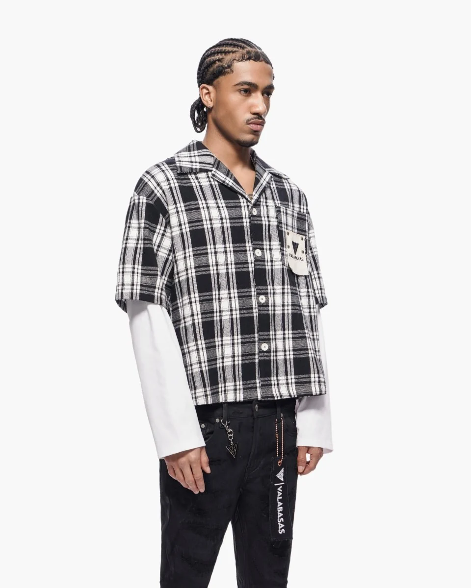 Valabasas Crest Plaid Shirt - Chest Pocket Black - Image 8