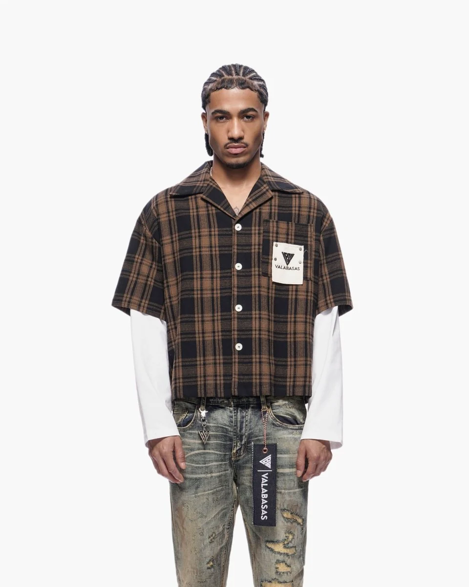 Valabasas Plaid Shirt - Double-Layered Brown - Image 11