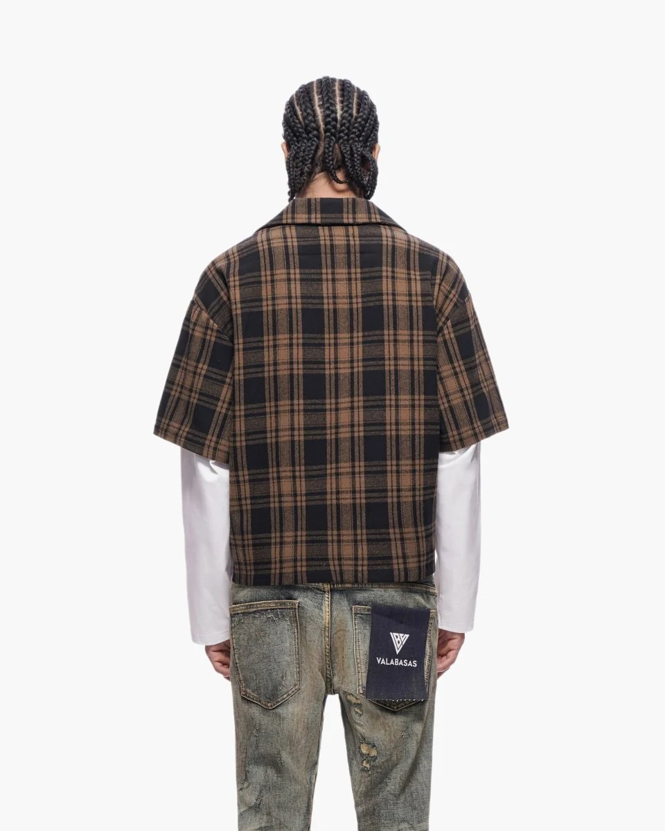 Valabasas Plaid Shirt - Double-Layered Brown - Image 4