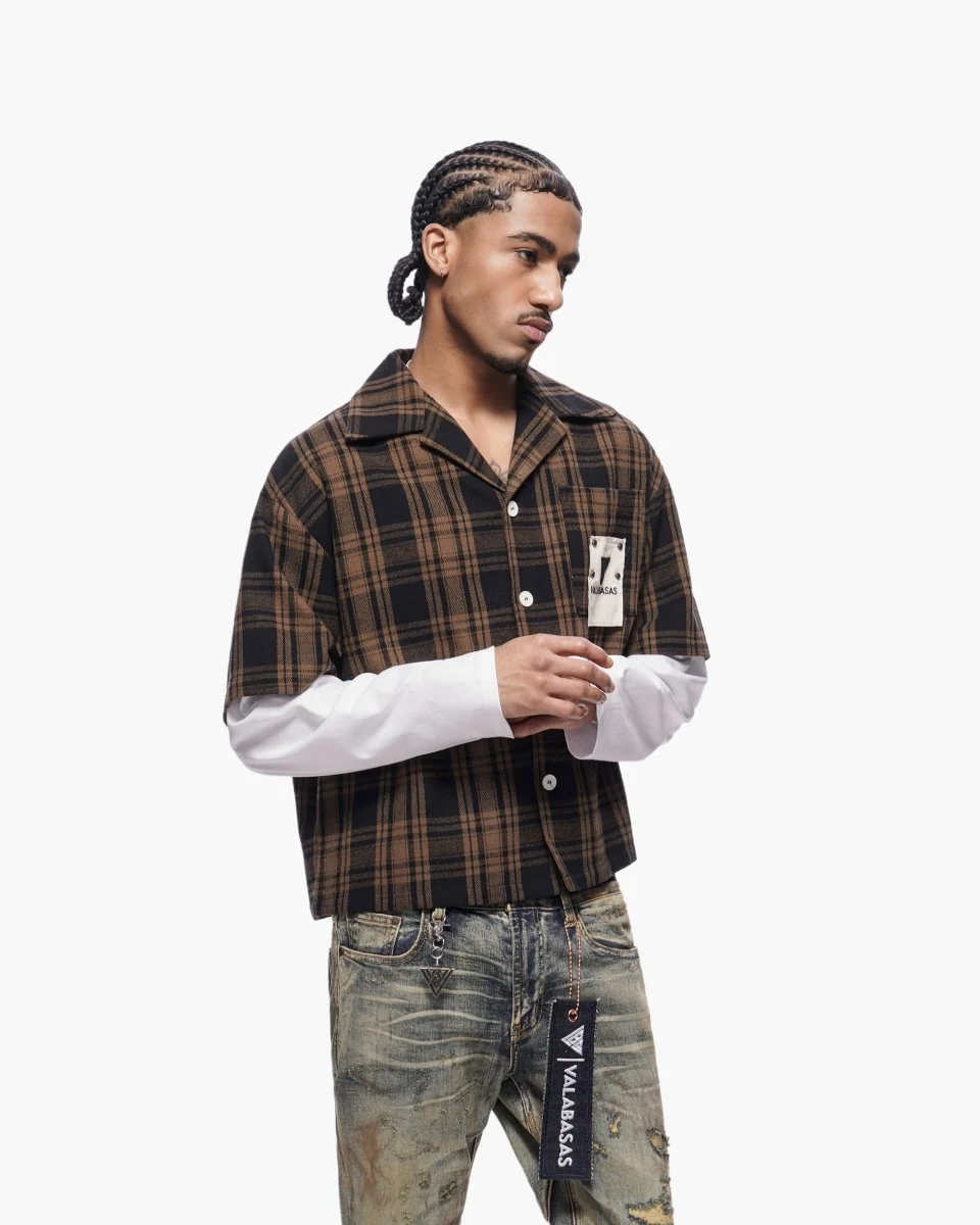Valabasas Plaid Shirt - Double-Layered Brown - Image 7