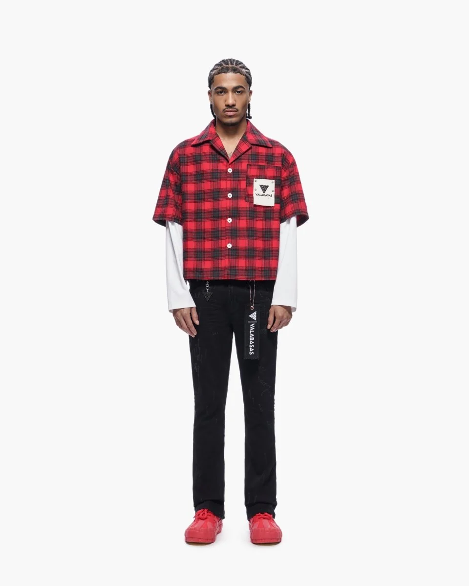 Valabasas Patch Plaid Shirt - Relaxed Fit Red - Image 10