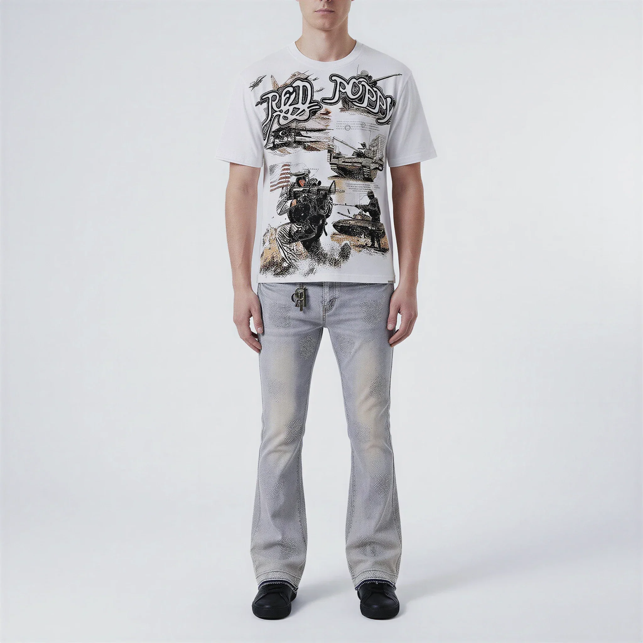 Red Poppy Military Tee - Graphic - Image 3