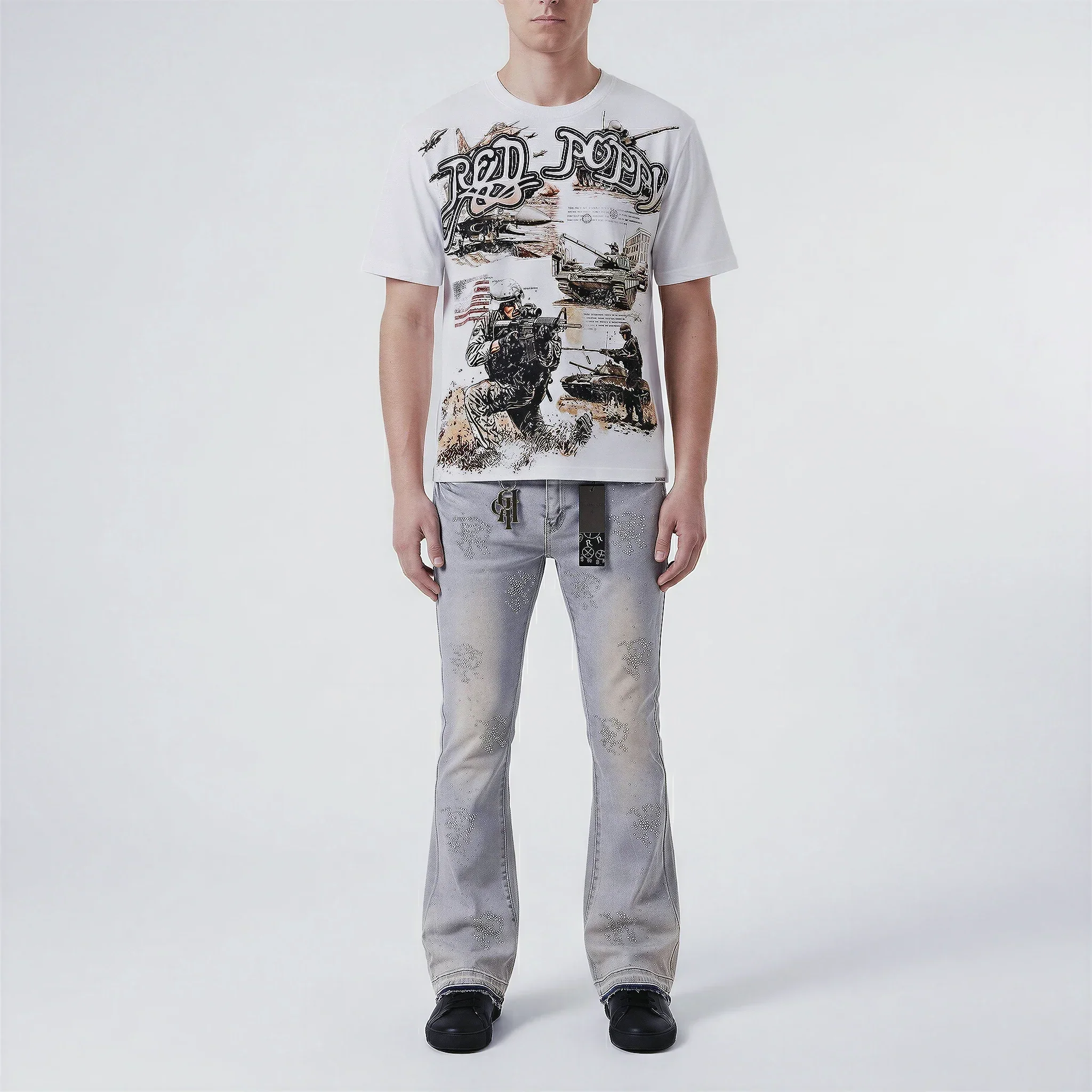Red Poppy Military Tee - Graphic - Image 4