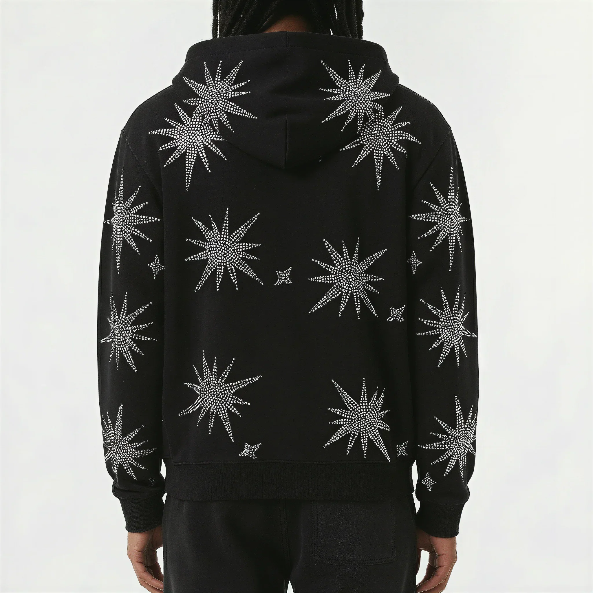 Red Poppy Starburst Hoodie - Embellished - Image 2