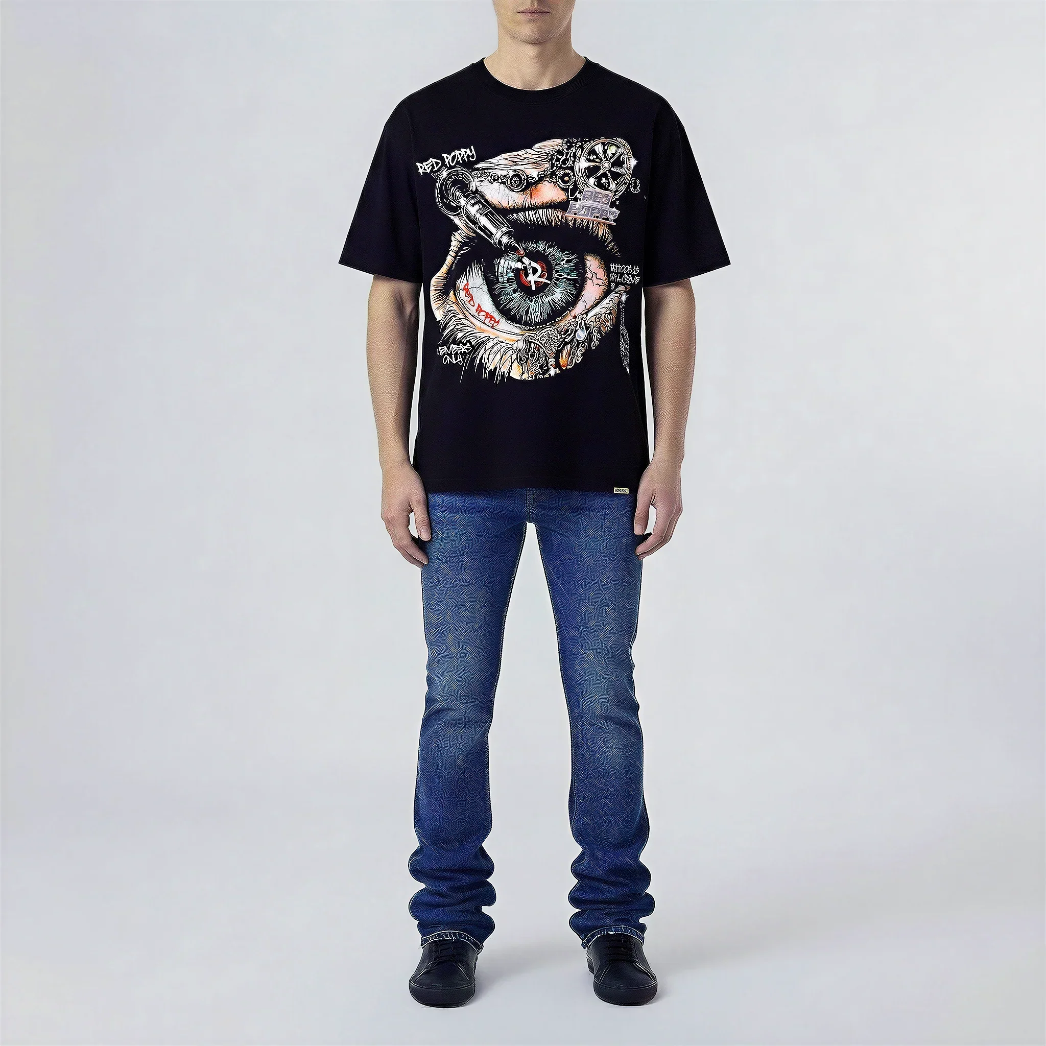 Red Poppy Eye T-Shirt - Graphic - Image 3