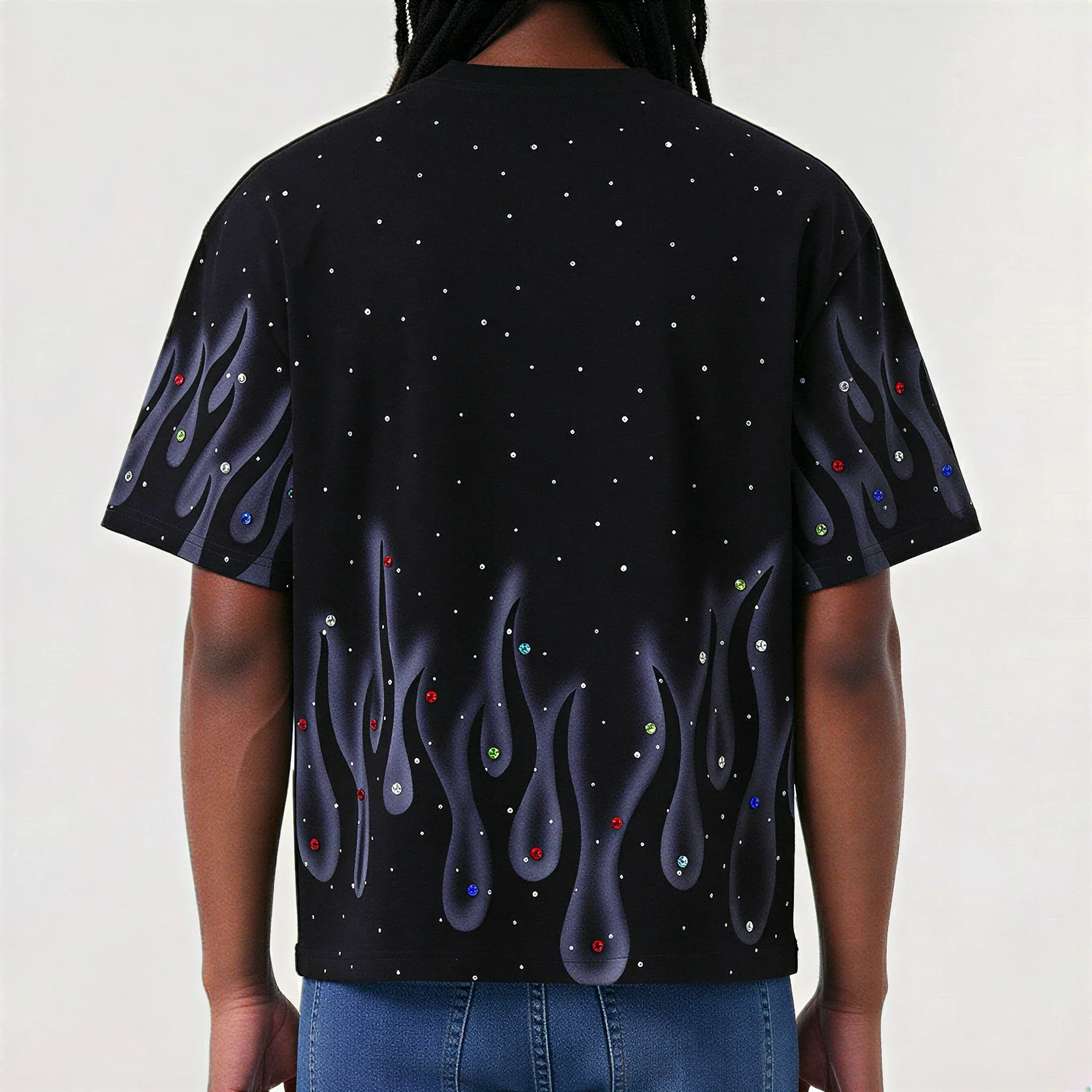 Red Poppy Flame T-Shirt - Rhinestone - Image 2