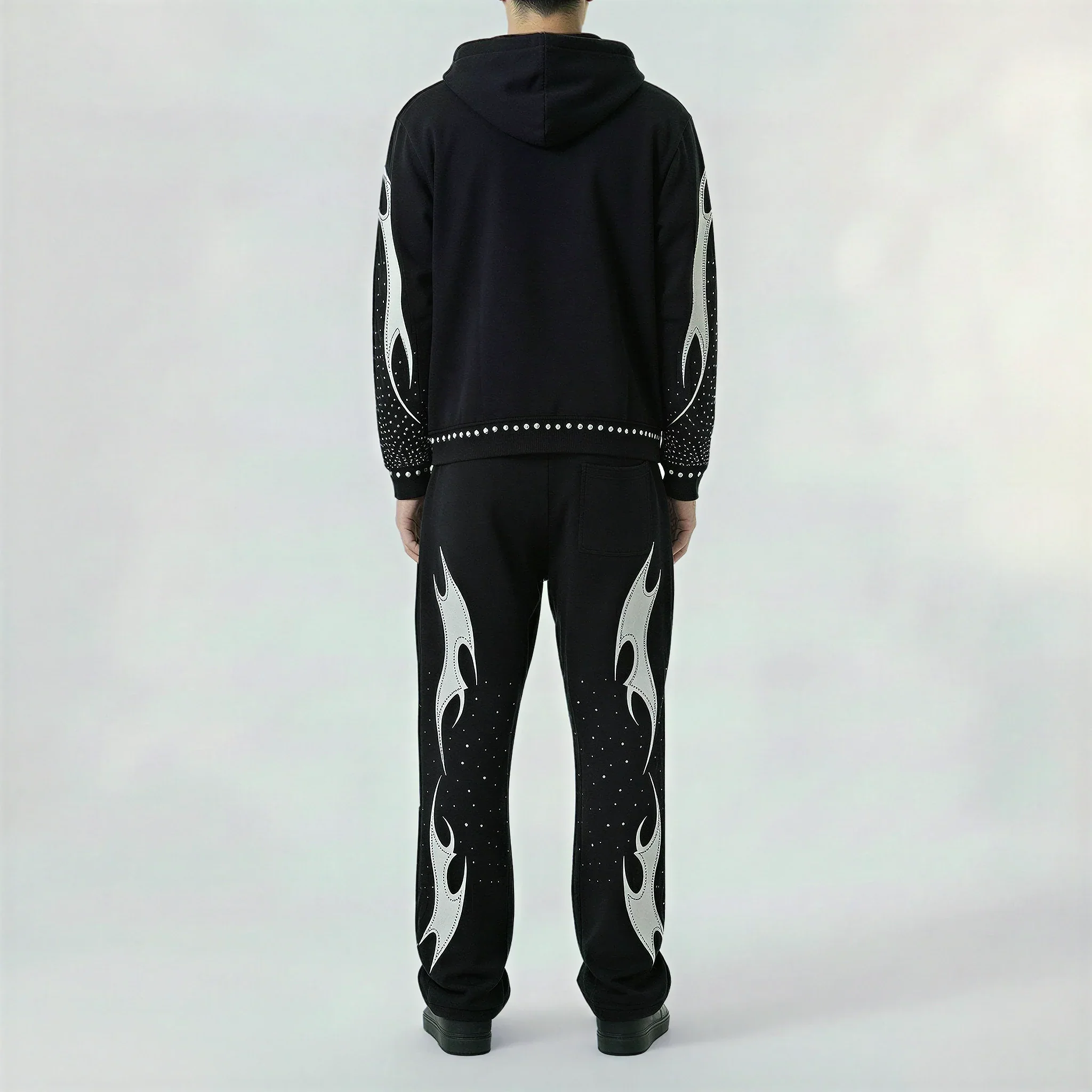 Red Poppy Zip Up Hoodie - Black - Image 4