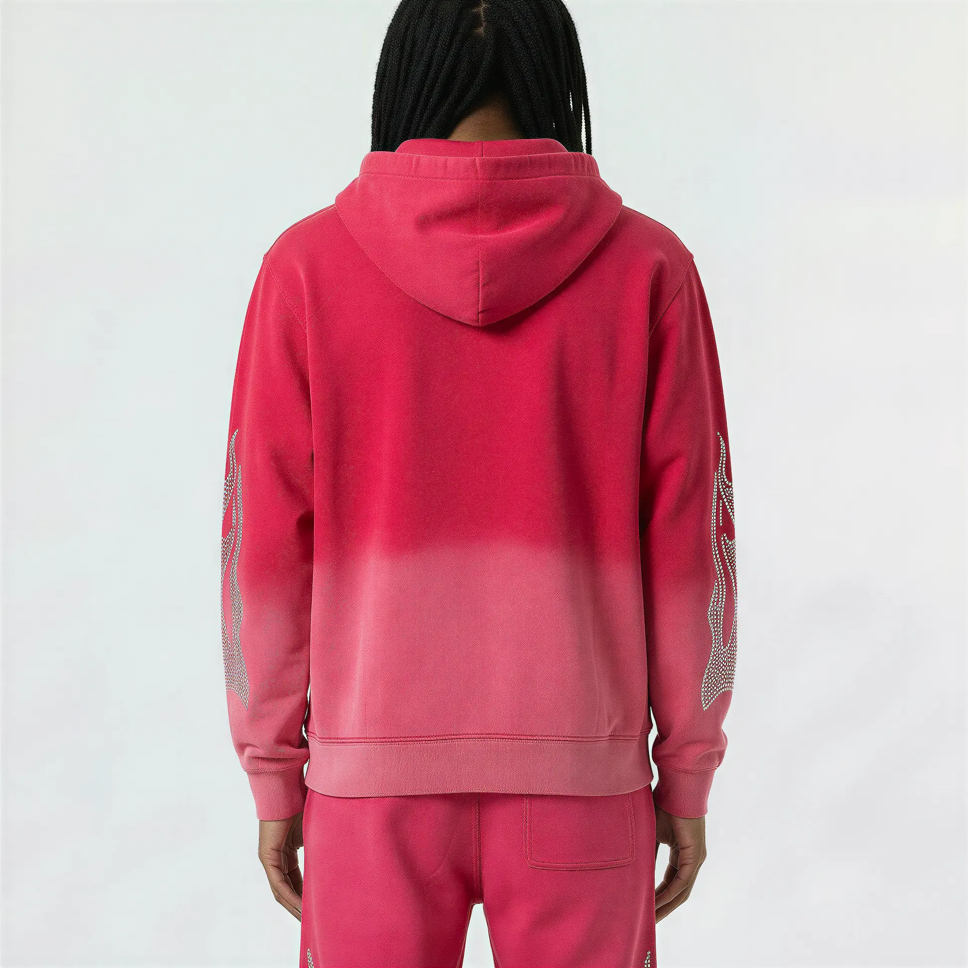 Red Poppy Flame Hoodie - Zip-Up - Image 2