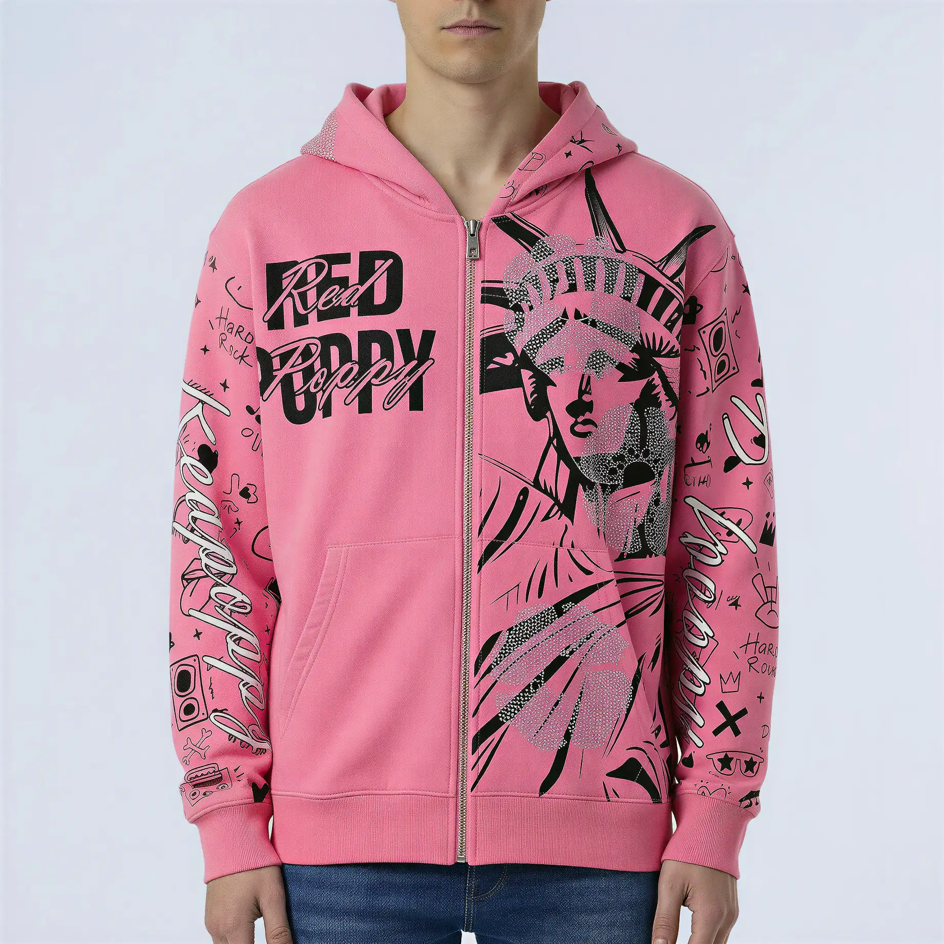 Red Poppy Liberty Hoodie - Graphic