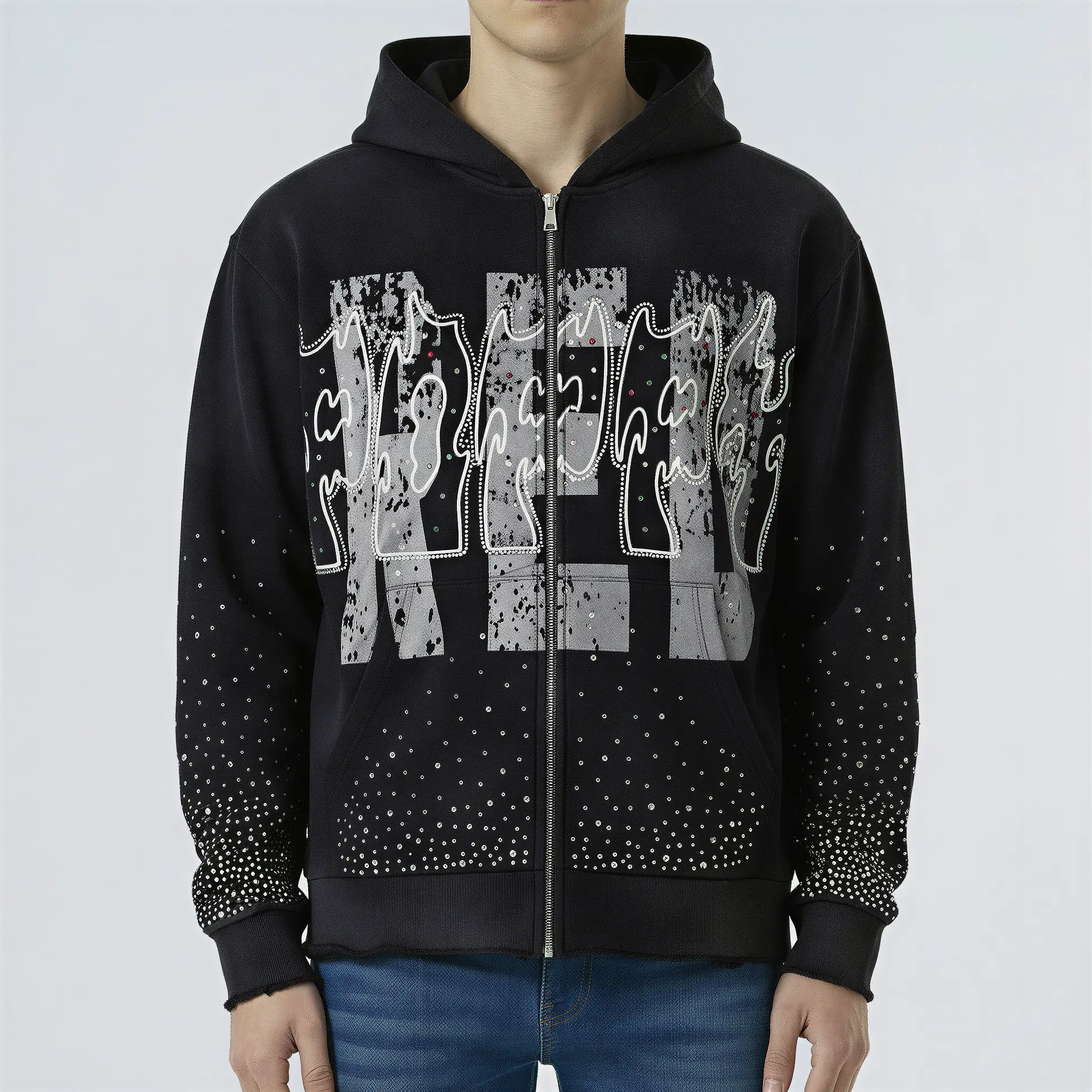 Red Poppy Abstract Hoodie - Graphic