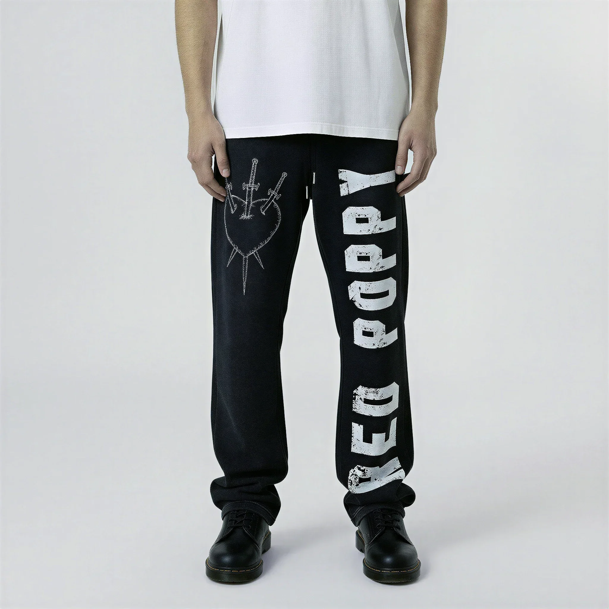 Red Poppy Heart Sweatpants - Graphic