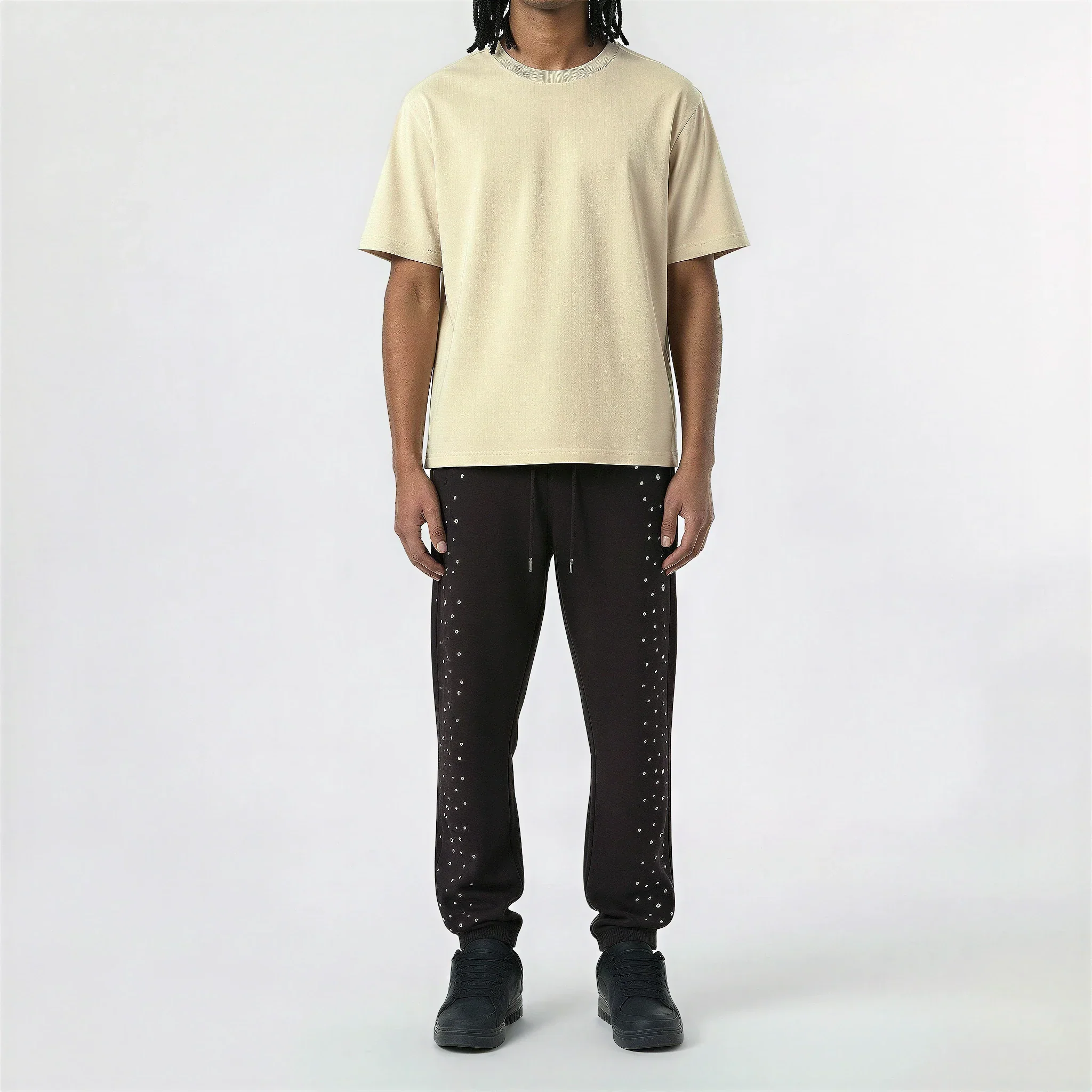 Red Poppy Embellished Sweatpants - Relaxed Fit - Image 6