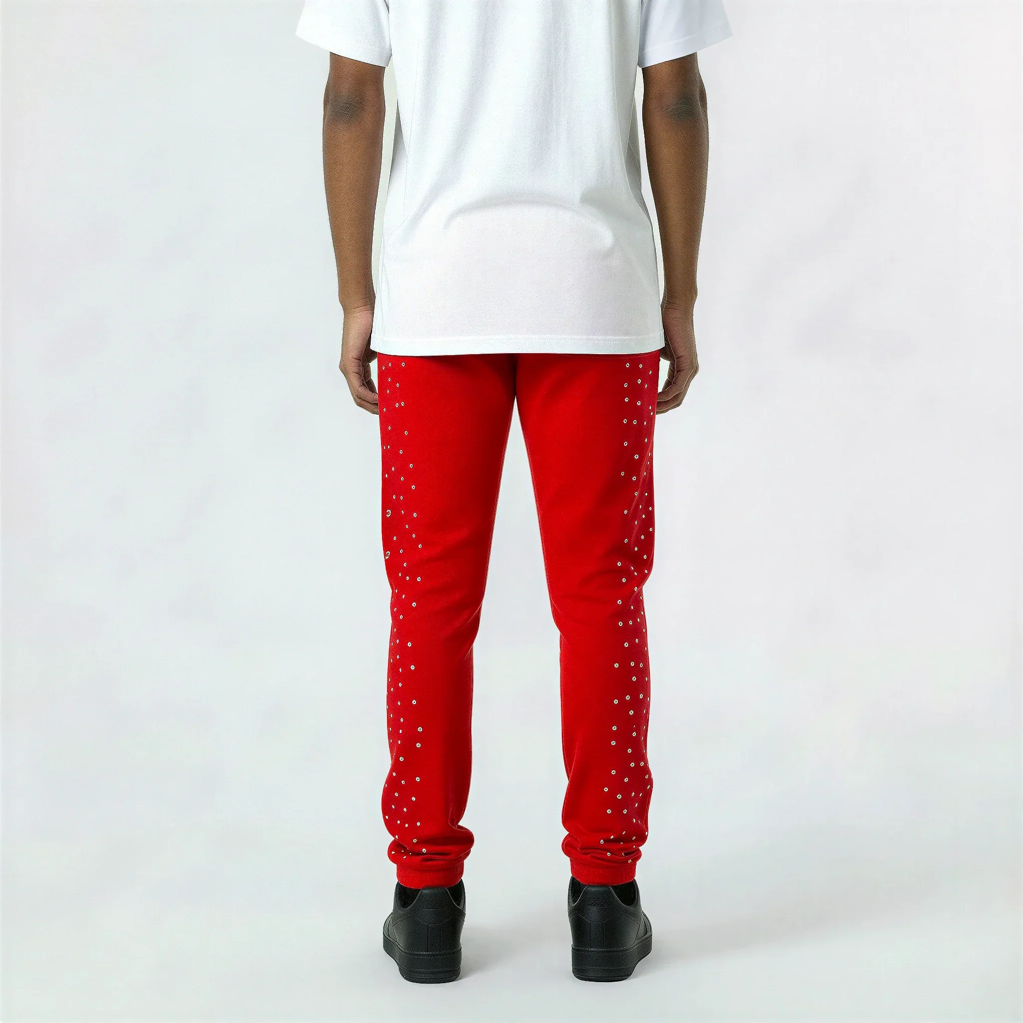 Red Poppy Stud Sweatpants - Relaxed Fit - Image 2