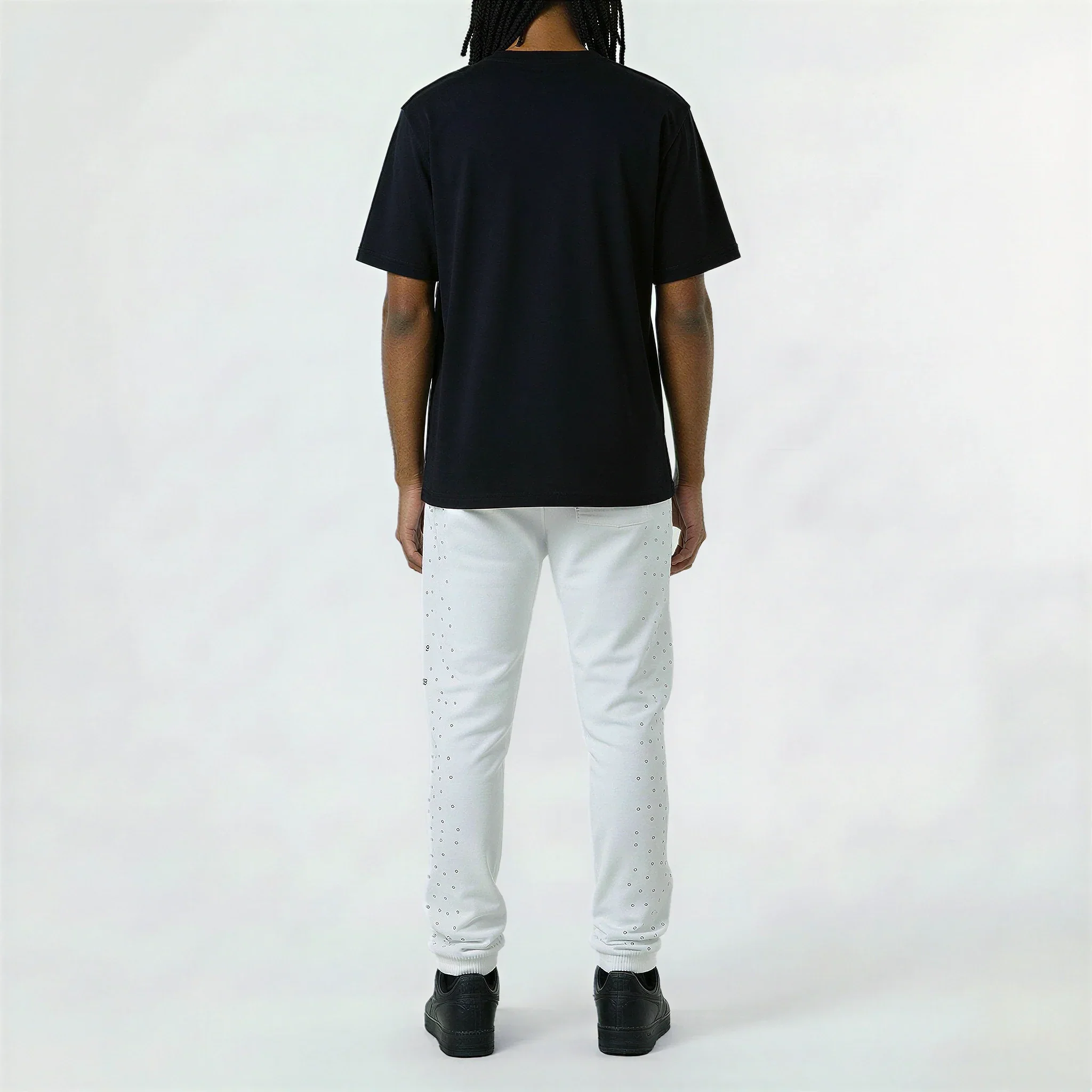 Red Poppy Eyelet Sweatpants - Gray - Image 4